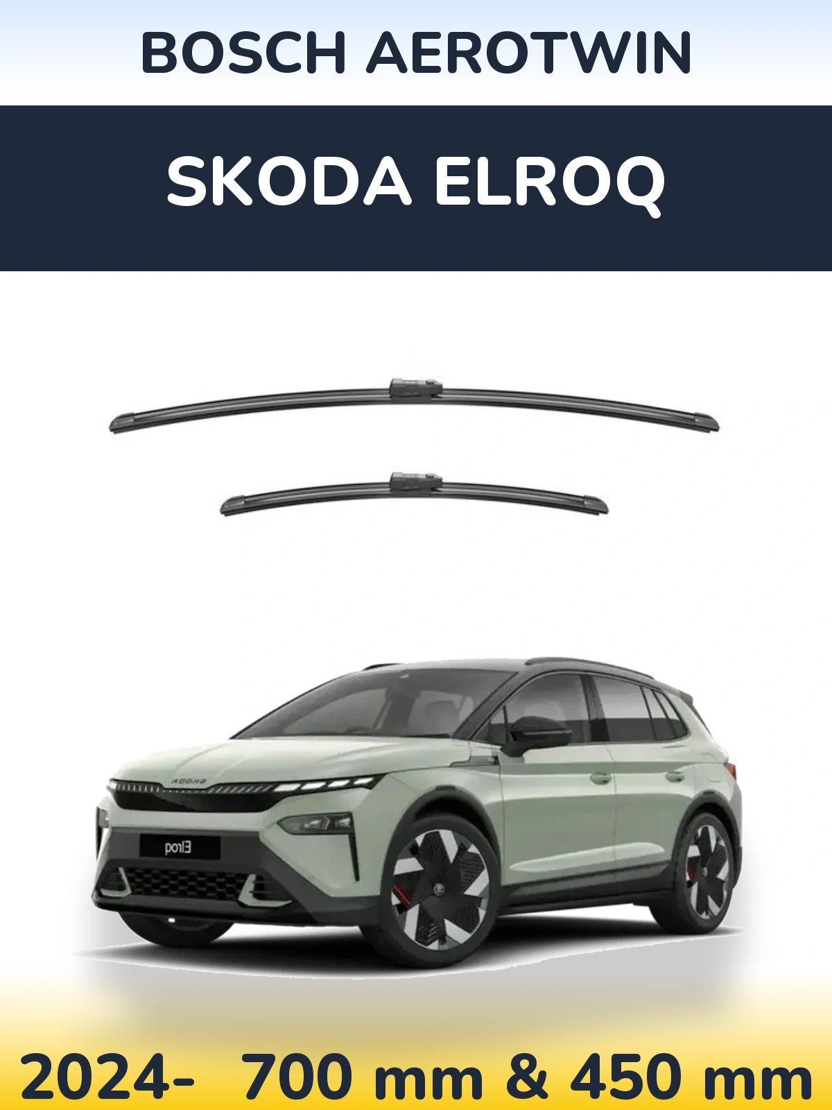 Комплект передніх щіток BOSCH AeroTwin 700 & 450 мм для Skoda Elroq 2024-2026