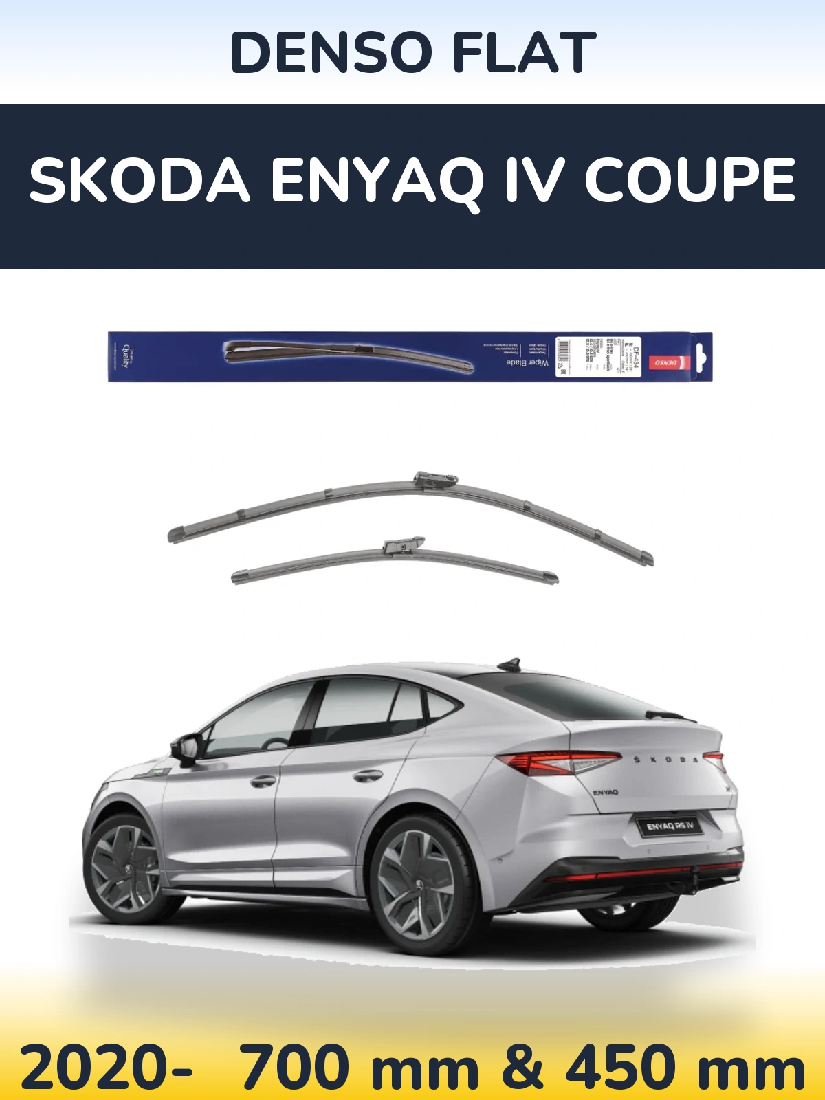Комплект передніх щіток Denso Flat 700 & 450 мм для Skoda Enyaq iV Coupe 2020-2026