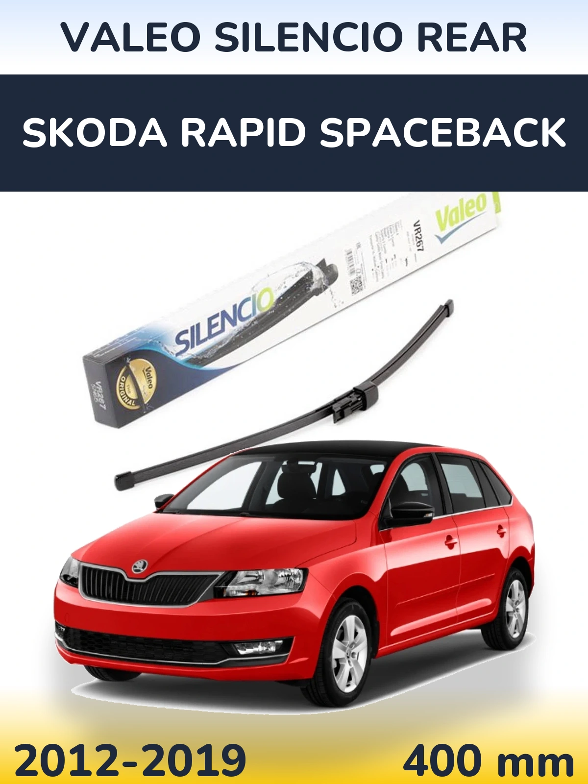 Задня щітка Valeo Silencio Rear 400 мм для Skoda Rapid Spaceback 2012-2019