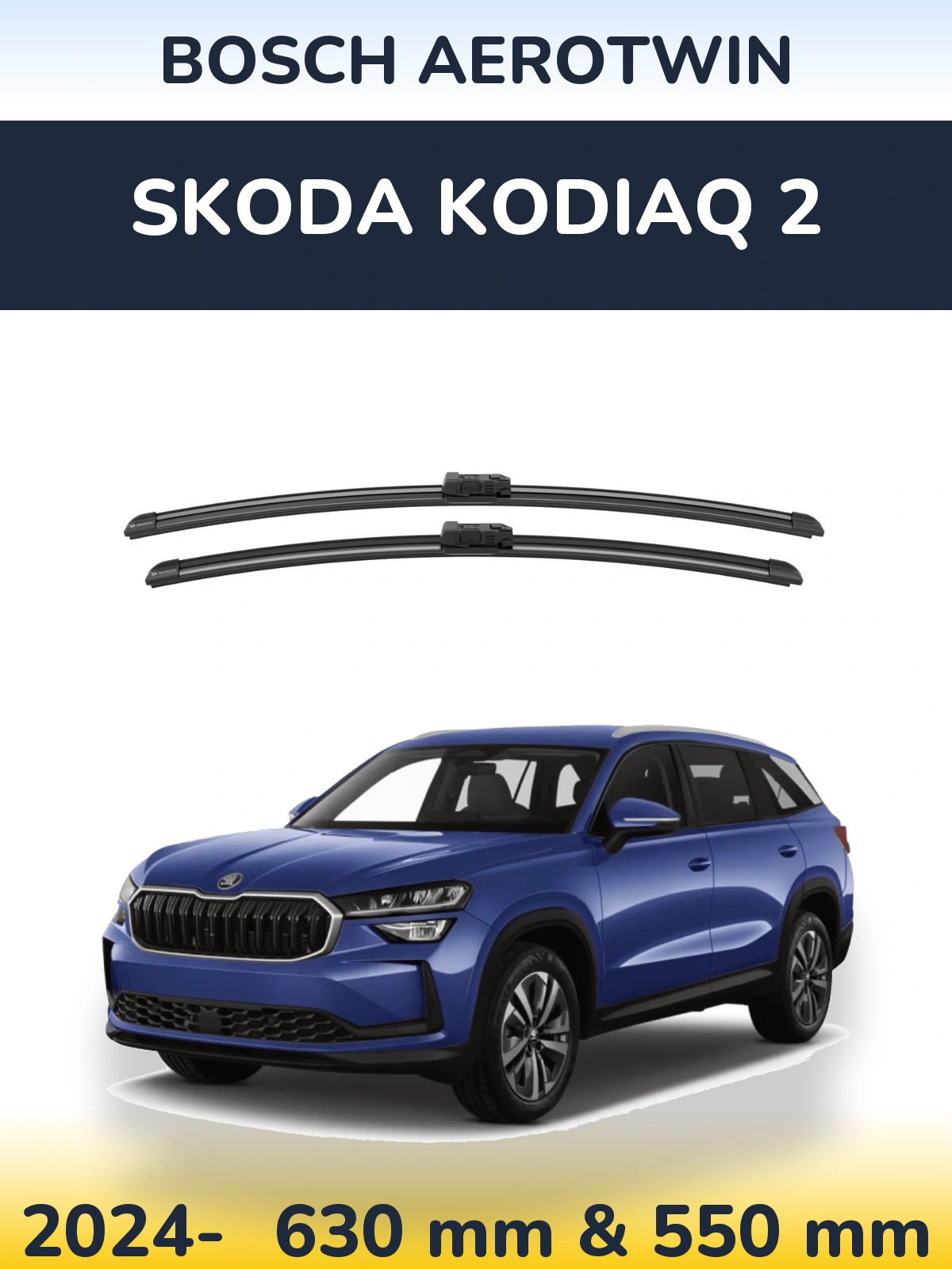 Komplet przednich wycieraczek BOSCH AeroTwin 625 & 550 mm do Skoda Kodiaq 2 2024-2026