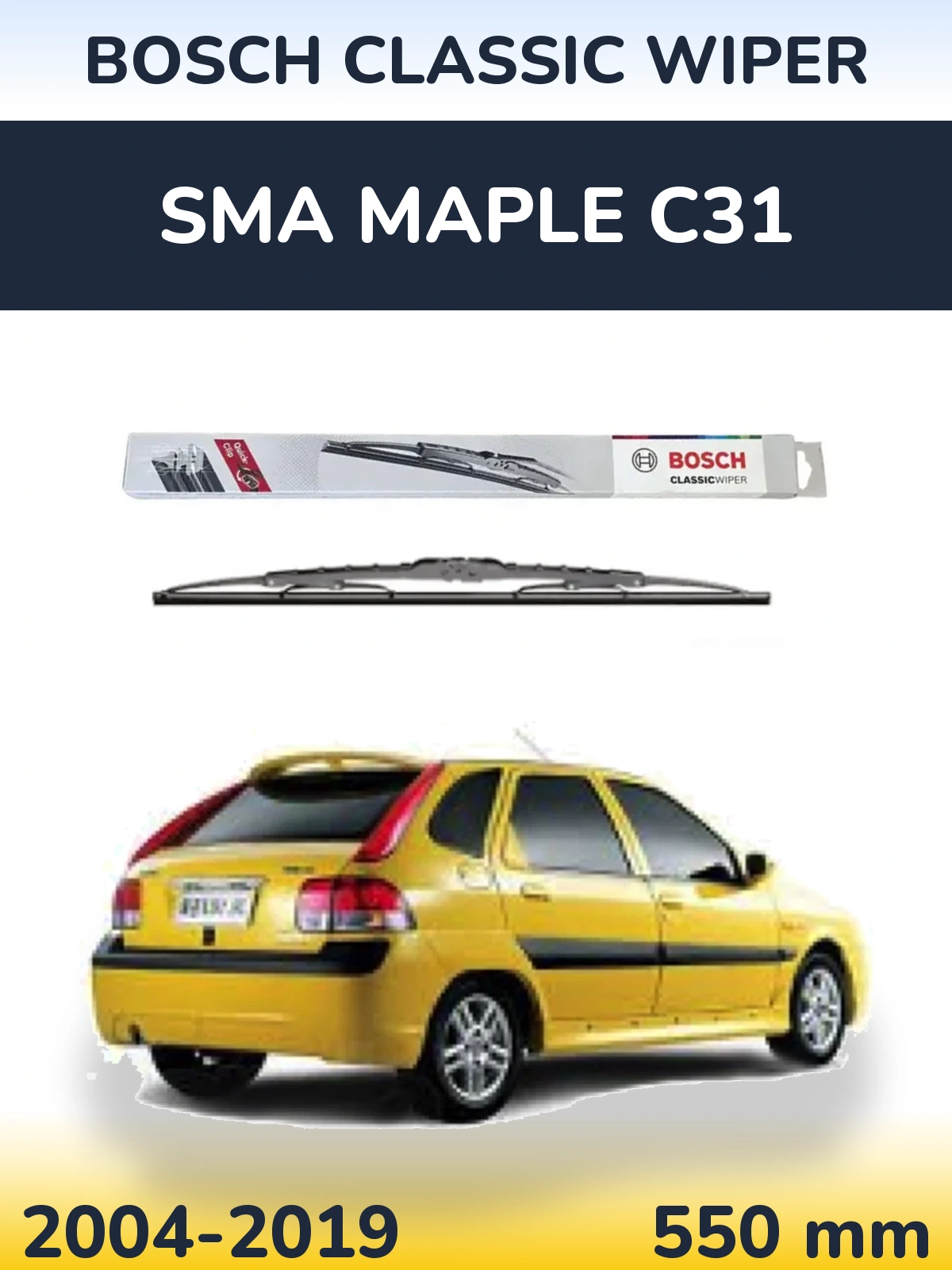 Przednia wycieraczka BOSCH Classic Wiper 550 mm do SMA Maple C31 2004-2019