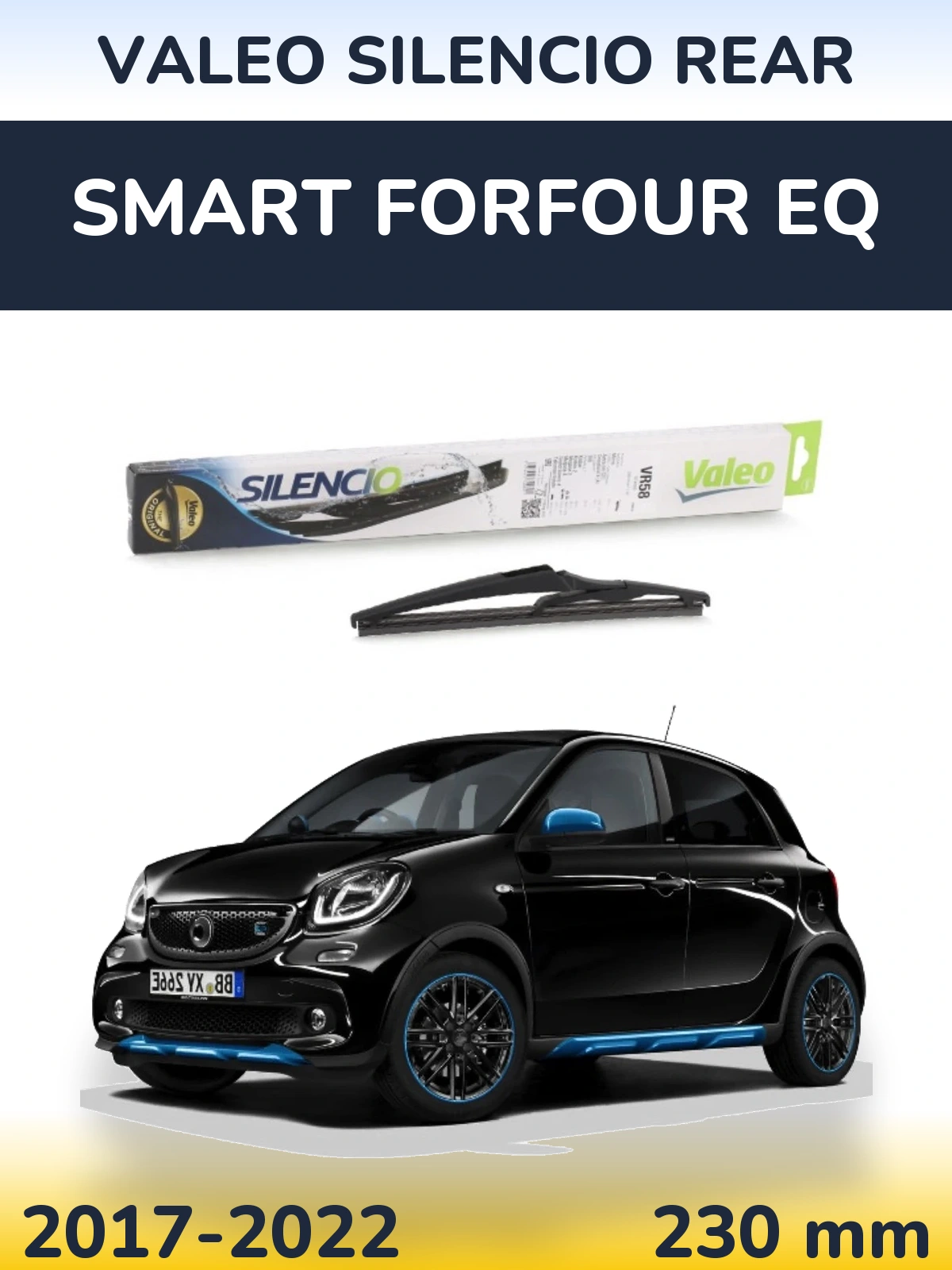 Задня щітка Valeo Silencio Rear 240 мм для Smart Forfour EQ 2017-2022