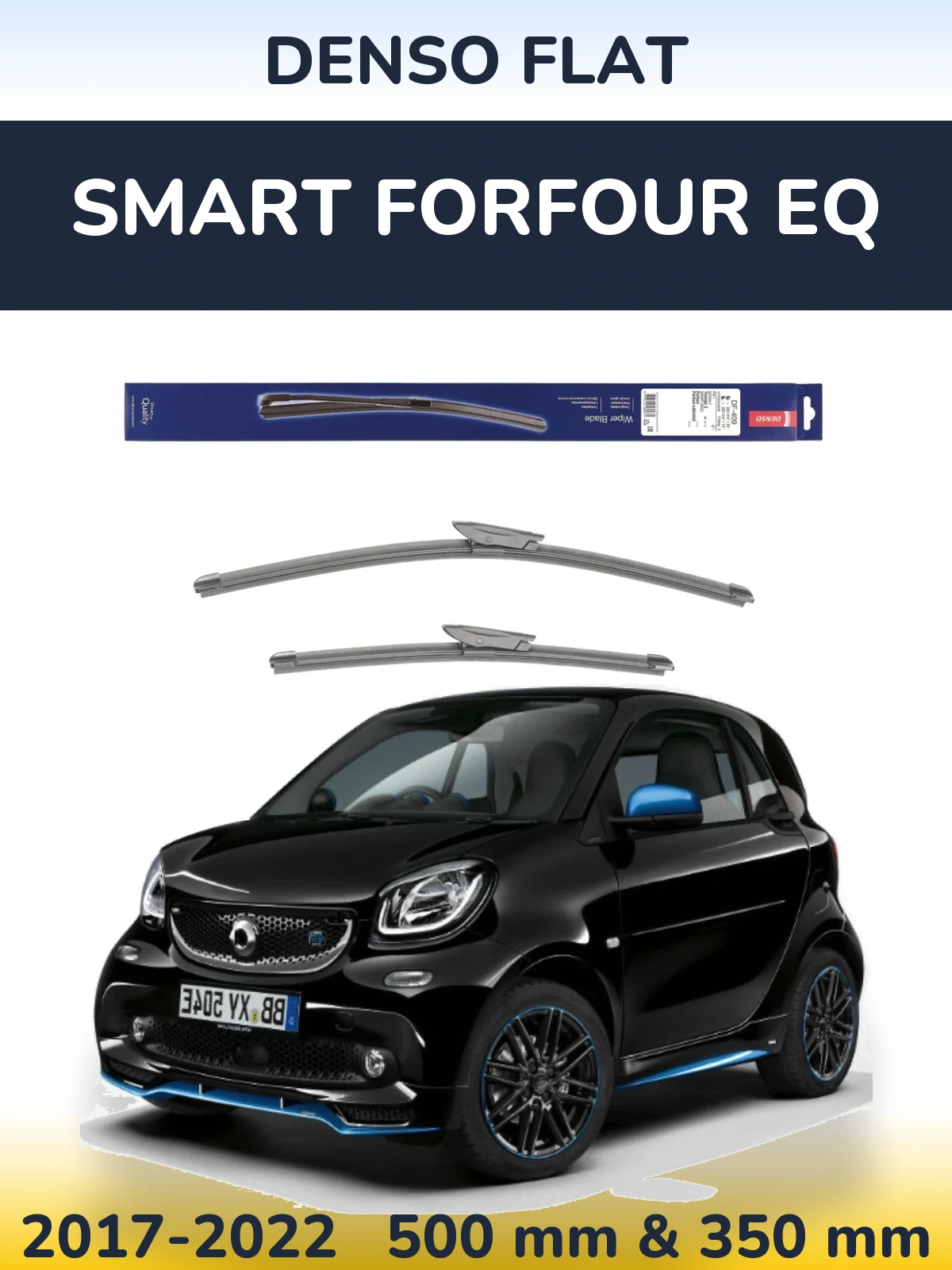 Komplet przednich wycieraczek Denso Flat 500 & 350 mm do Smart Forfour EQ 2017-2022