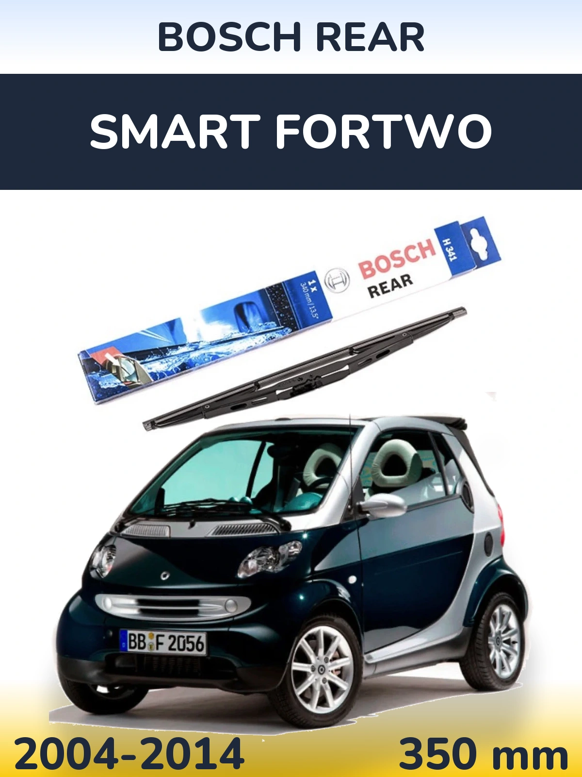 Задний дворник BOSCH Rear 340 мм для Smart Fortwo 2004-2014