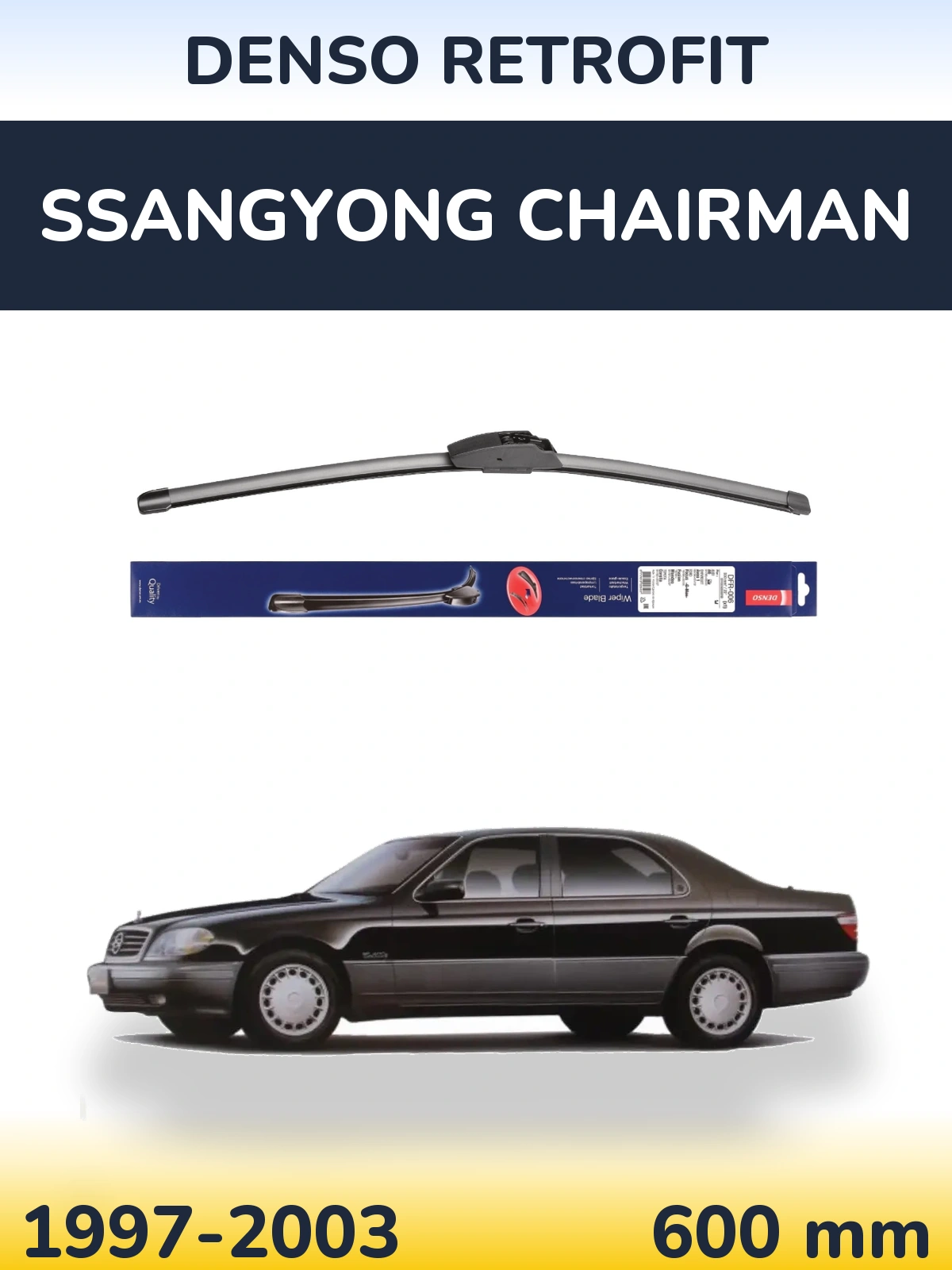 Front wiper blade Denso Retrofit 600 mm for SsangYong Chairman 1997-2003