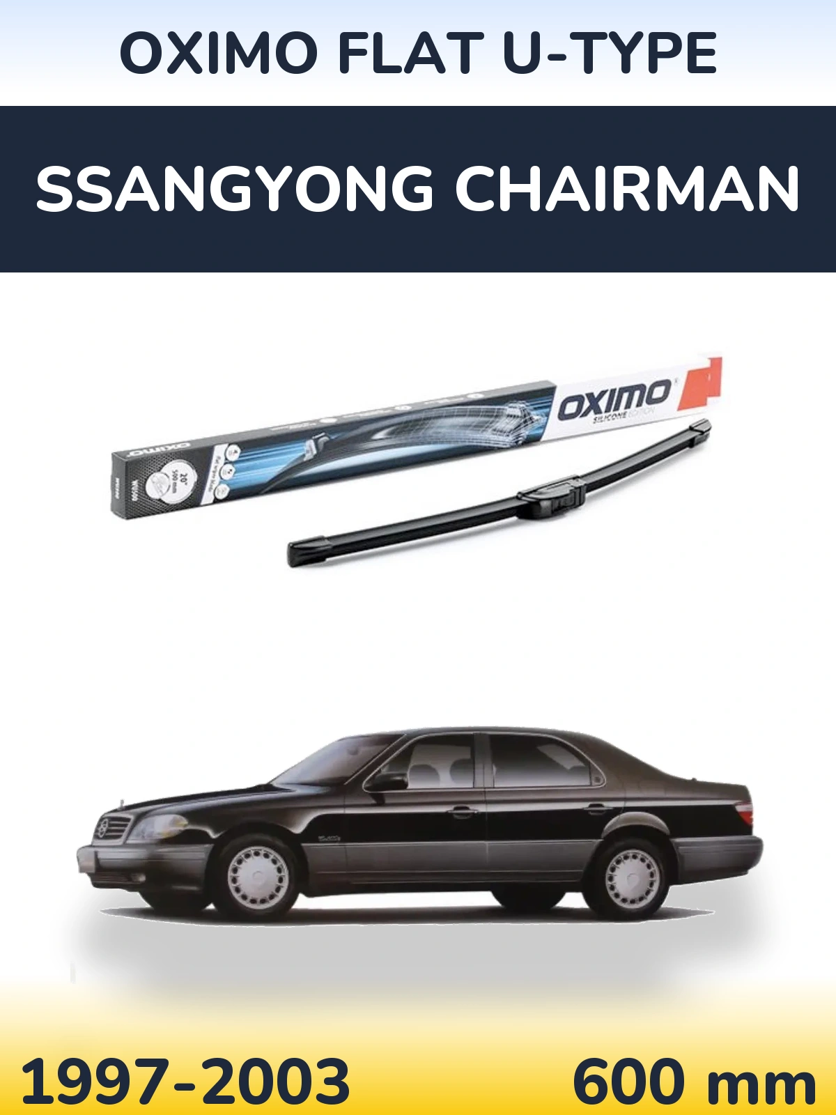 Przednia wycieraczka Oximo Flat U-type 600 mm do SsangYong Chairman 1997-2003