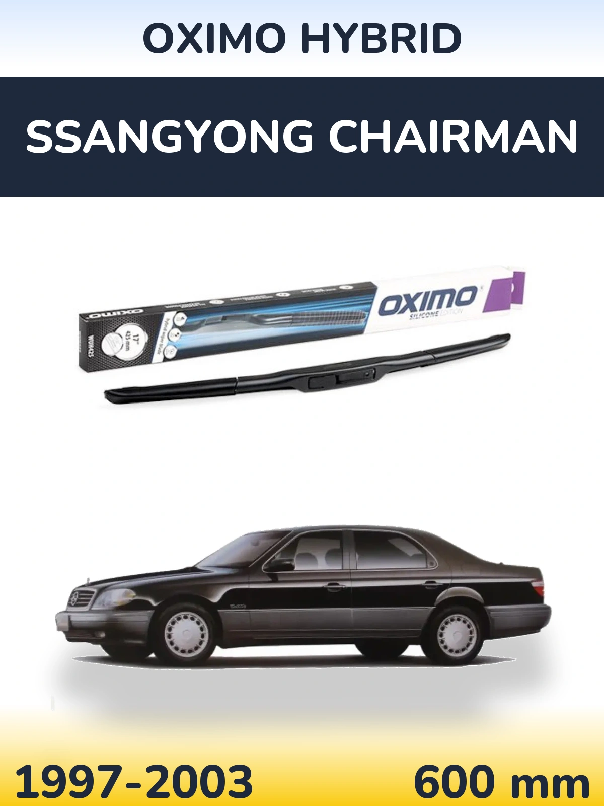 Front wiper blade Oximo Hybrid 600 mm for SsangYong Chairman 1997-2003