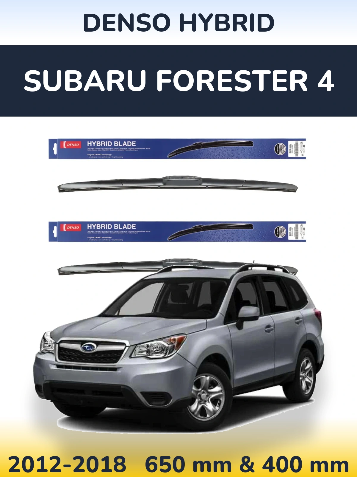 Komplet przednich wycieraczek Denso Hybrid 650 & 400 mm do Subaru Forester 4 2012-2018