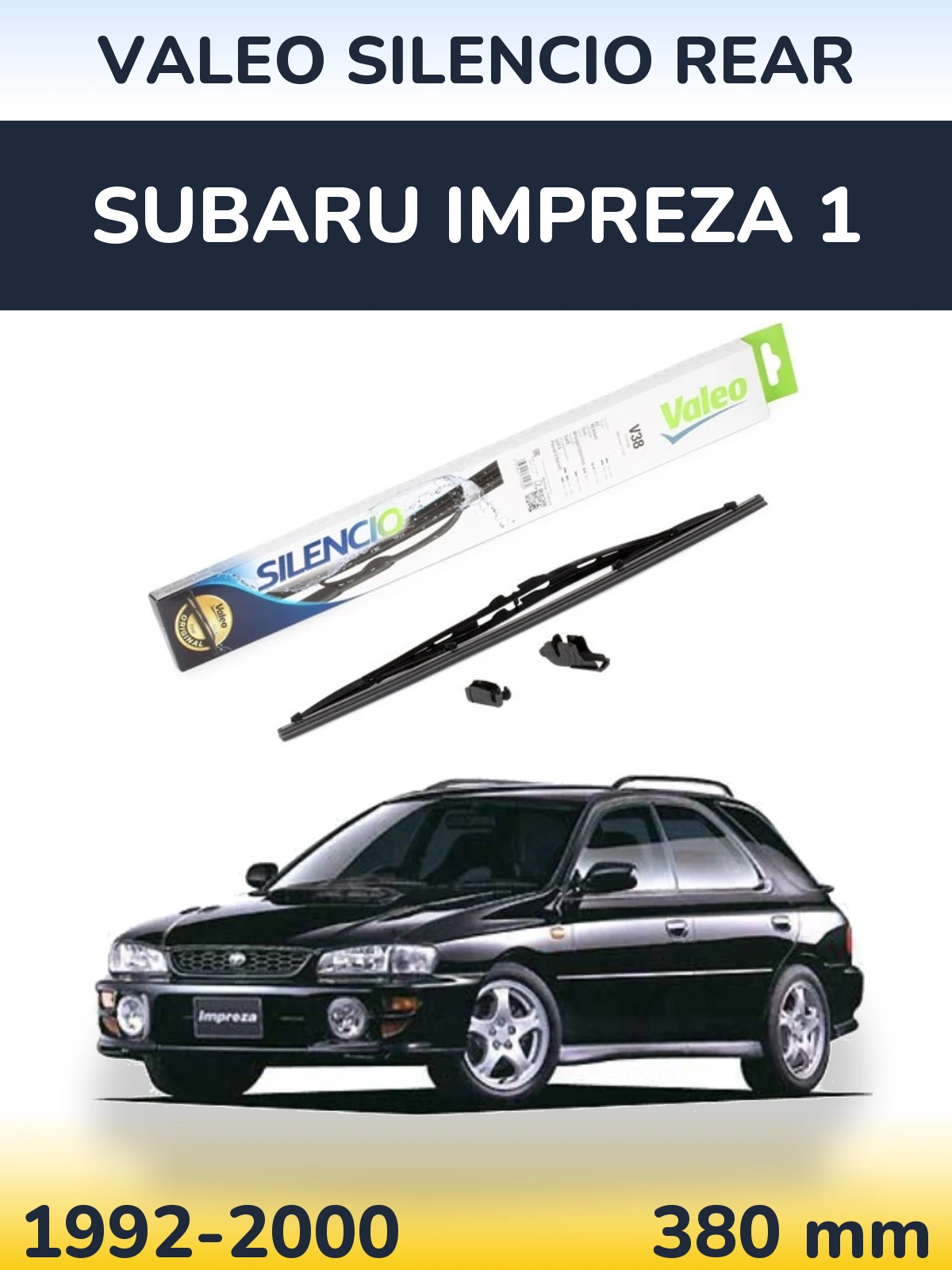 Rear wiper blade Valeo Silencio Rear 380 mm for Subaru Impreza 1 1992-2000