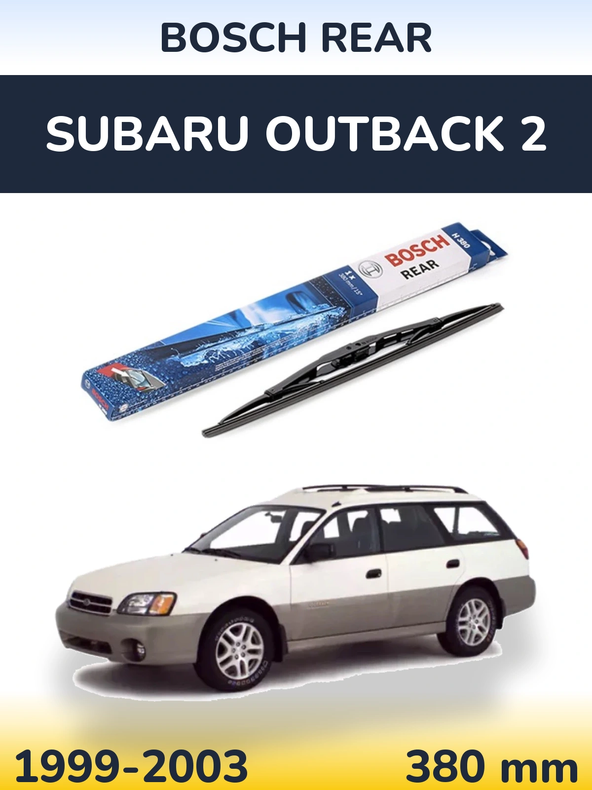Задний дворник BOSCH Rear 380 мм для Subaru Outback 2 1999-2003