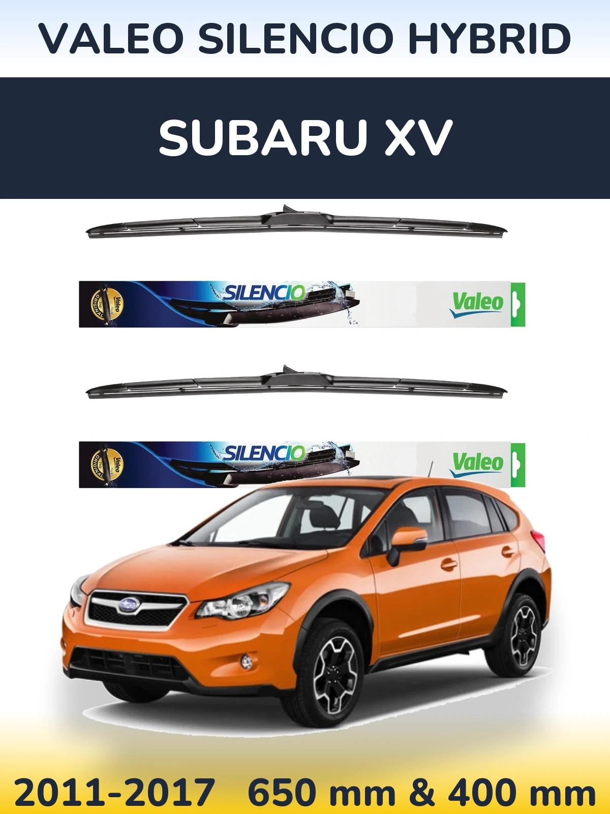 Комплект передних дворников Valeo Silencio Hybrid 650 & 400 мм для Subaru XV 2011-2017