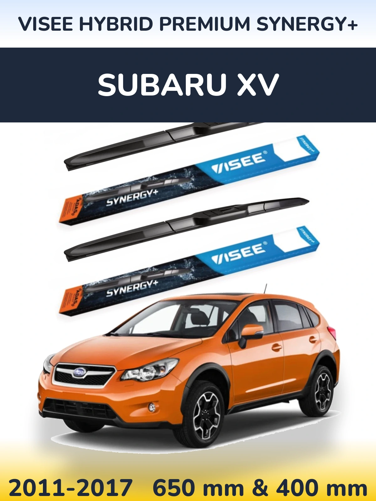 Комплект передніх щіток VISEE HYBRID PREMIUM SYNERGY+ 650 & 400 мм для Subaru XV 2011-2017