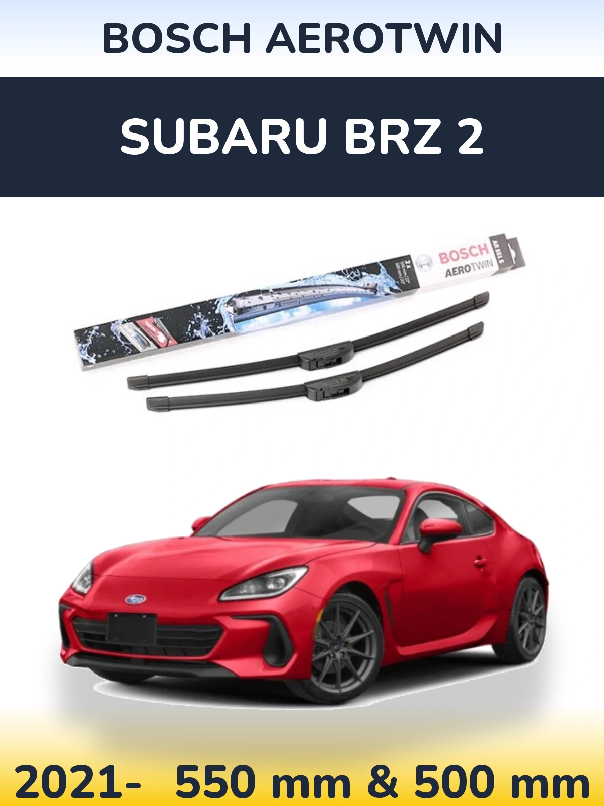 Комплект передних дворников BOSCH AeroTwin 550 & 500 мм для Subaru BRZ 2 2021-2026