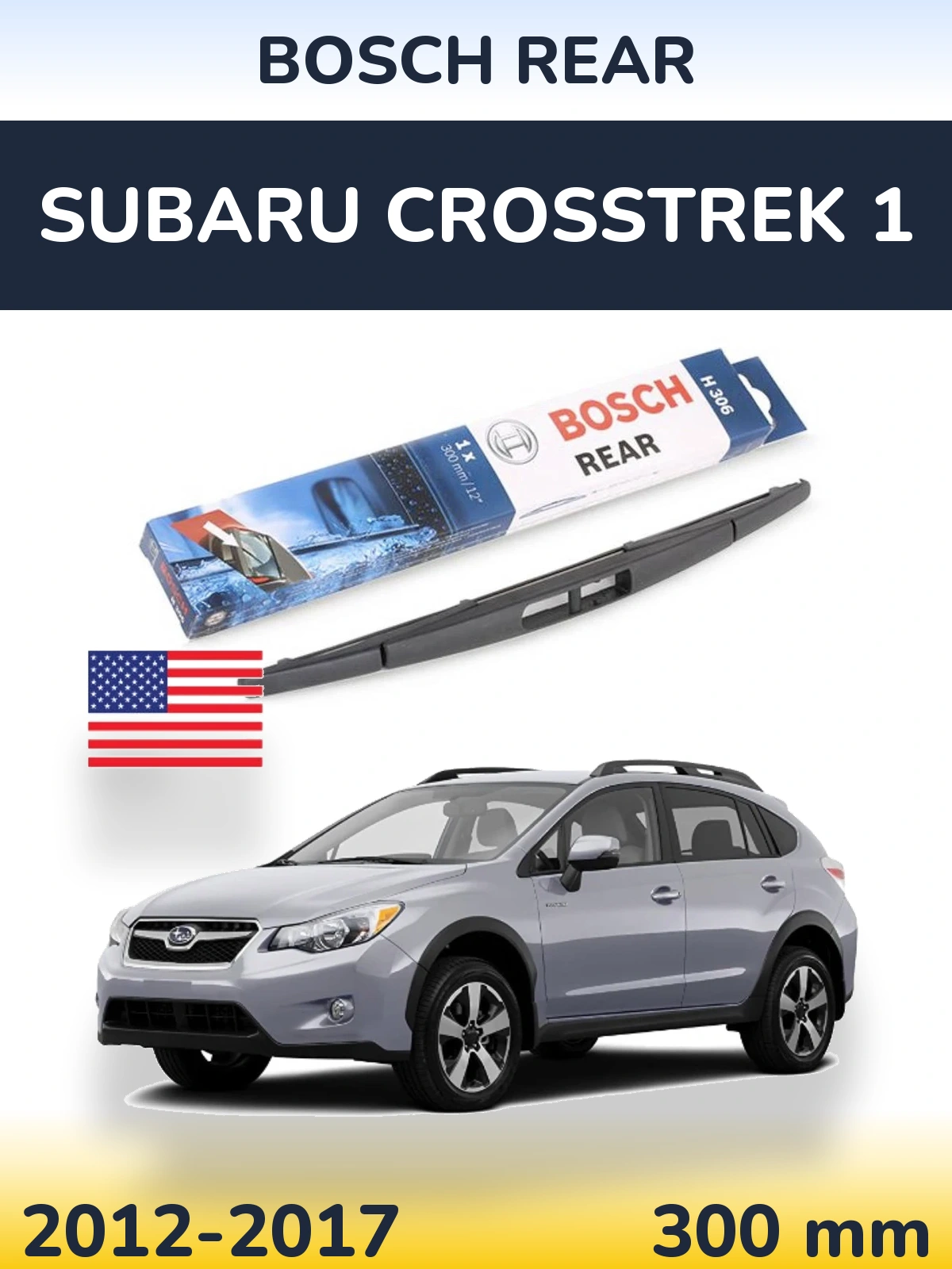 Rear wiper blade BOSCH Rear 300 mm for Subaru Crosstrek 1 2012-2017