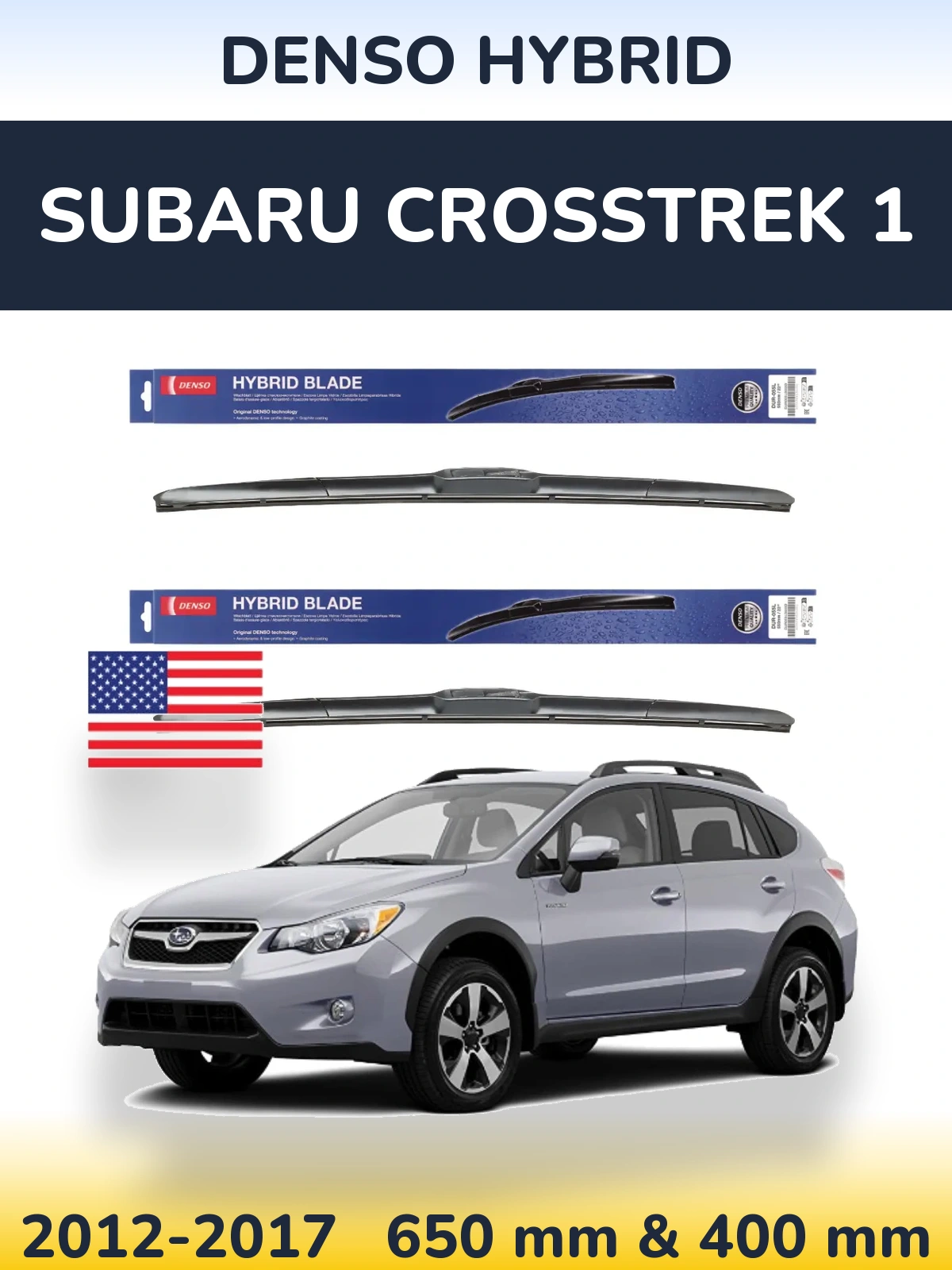 Komplet przednich wycieraczek Denso Hybrid 650 & 400 mm do Subaru Crosstrek 1 2012-2017