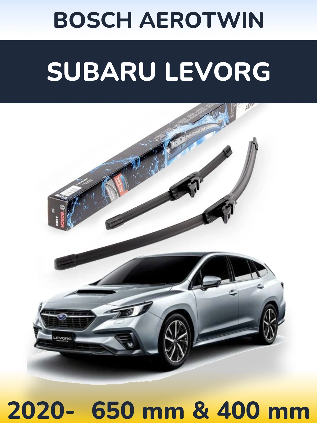 Komplet przednich wycieraczek BOSCH AeroTwin 650 & 400 mm do Subaru Levorg 2020-2026