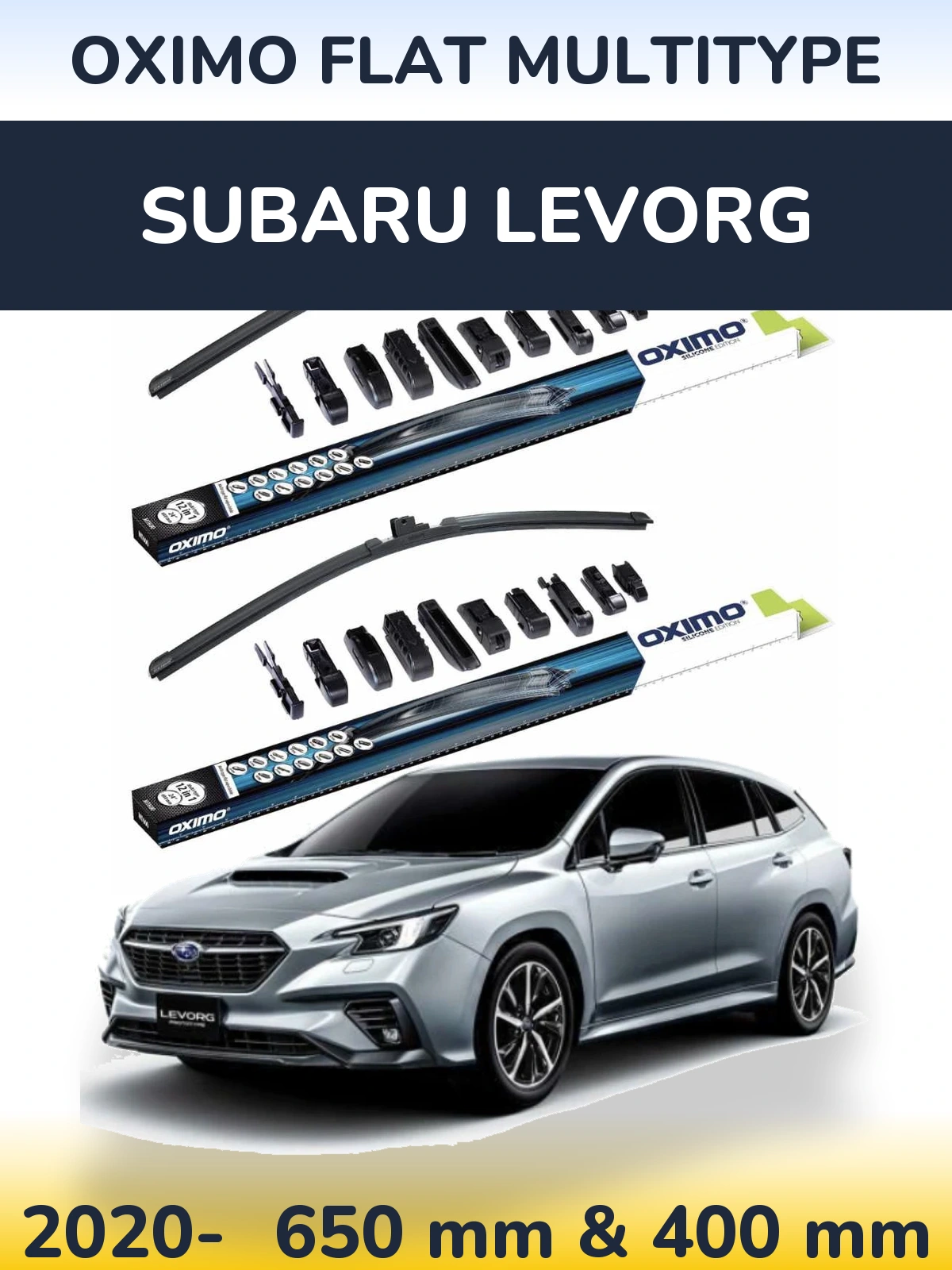 Komplet przednich wycieraczek Oximo Flat MultiType 650 & 400 mm do Subaru Levorg 2020-2026