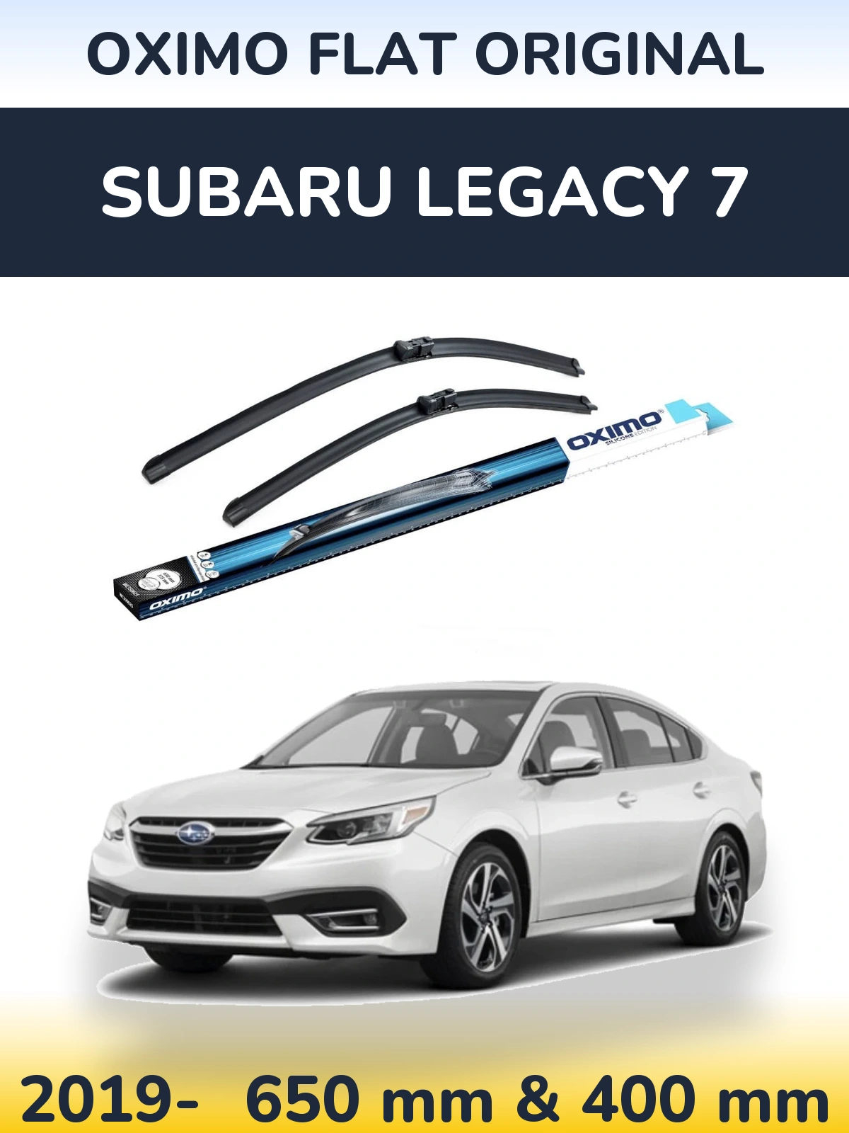 Komplet przednich wycieraczek Oximo Flat Original 650 & 400 mm do Subaru Legacy 7 2019-2026