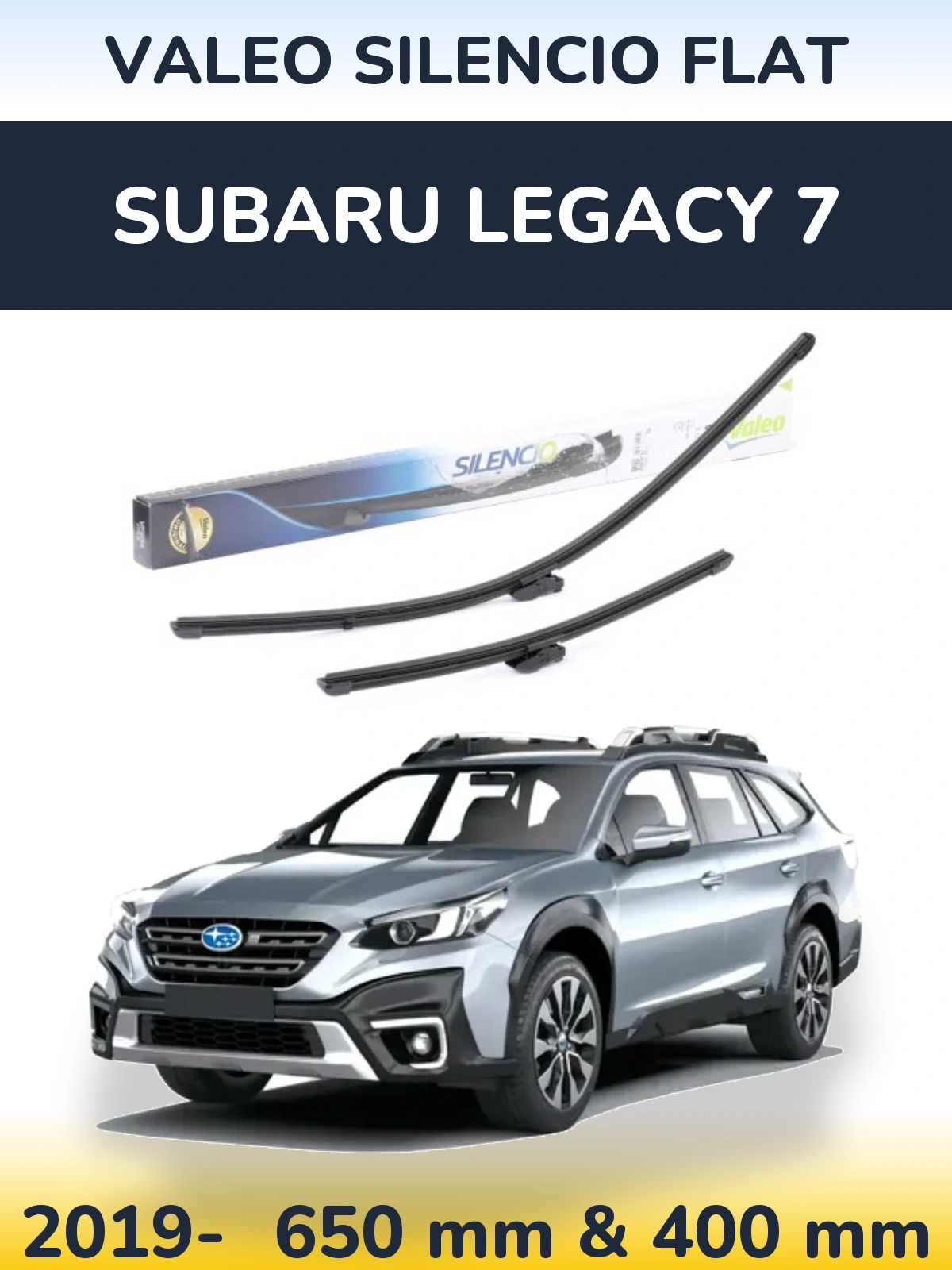 Komplet przednich wycieraczek Valeo Silencio Flat 650 & 400 mm do Subaru Legacy 7 2019-2026