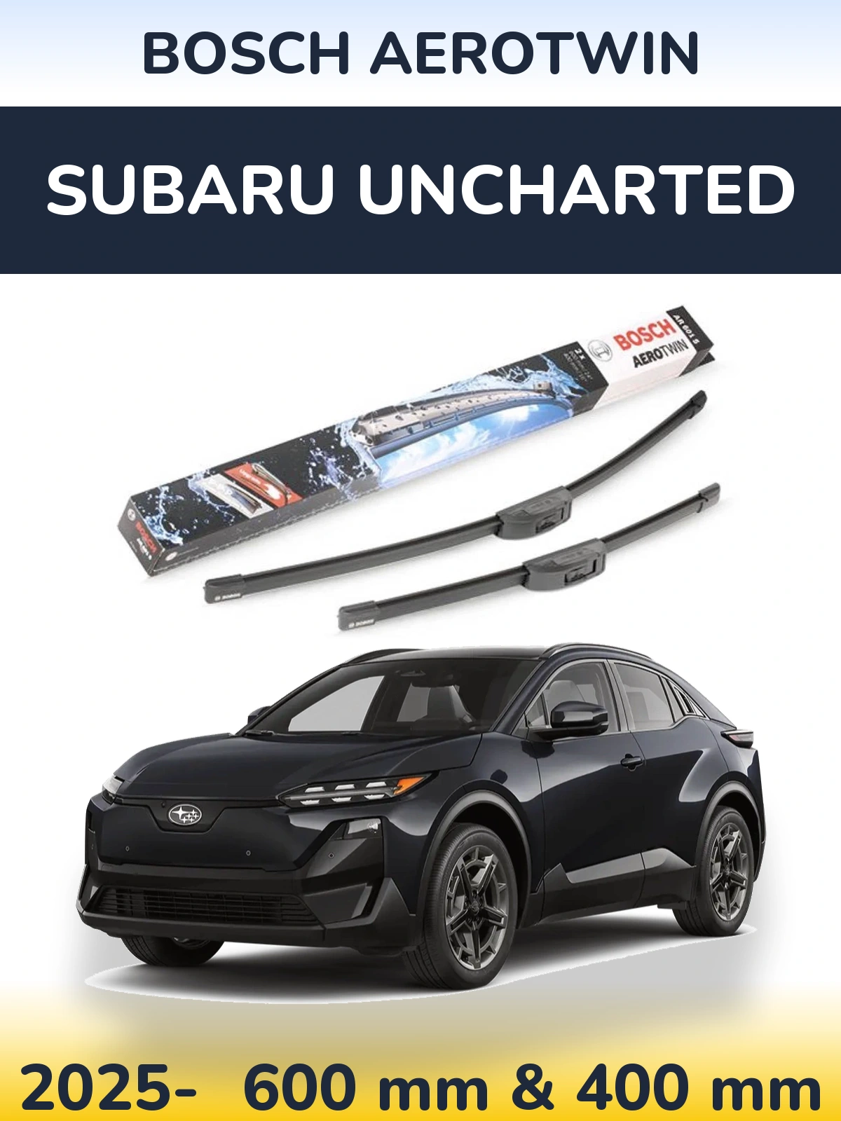 Комплект передних дворников BOSCH AeroTwin 600 & 400 мм для Subaru Uncharted 2025-2026