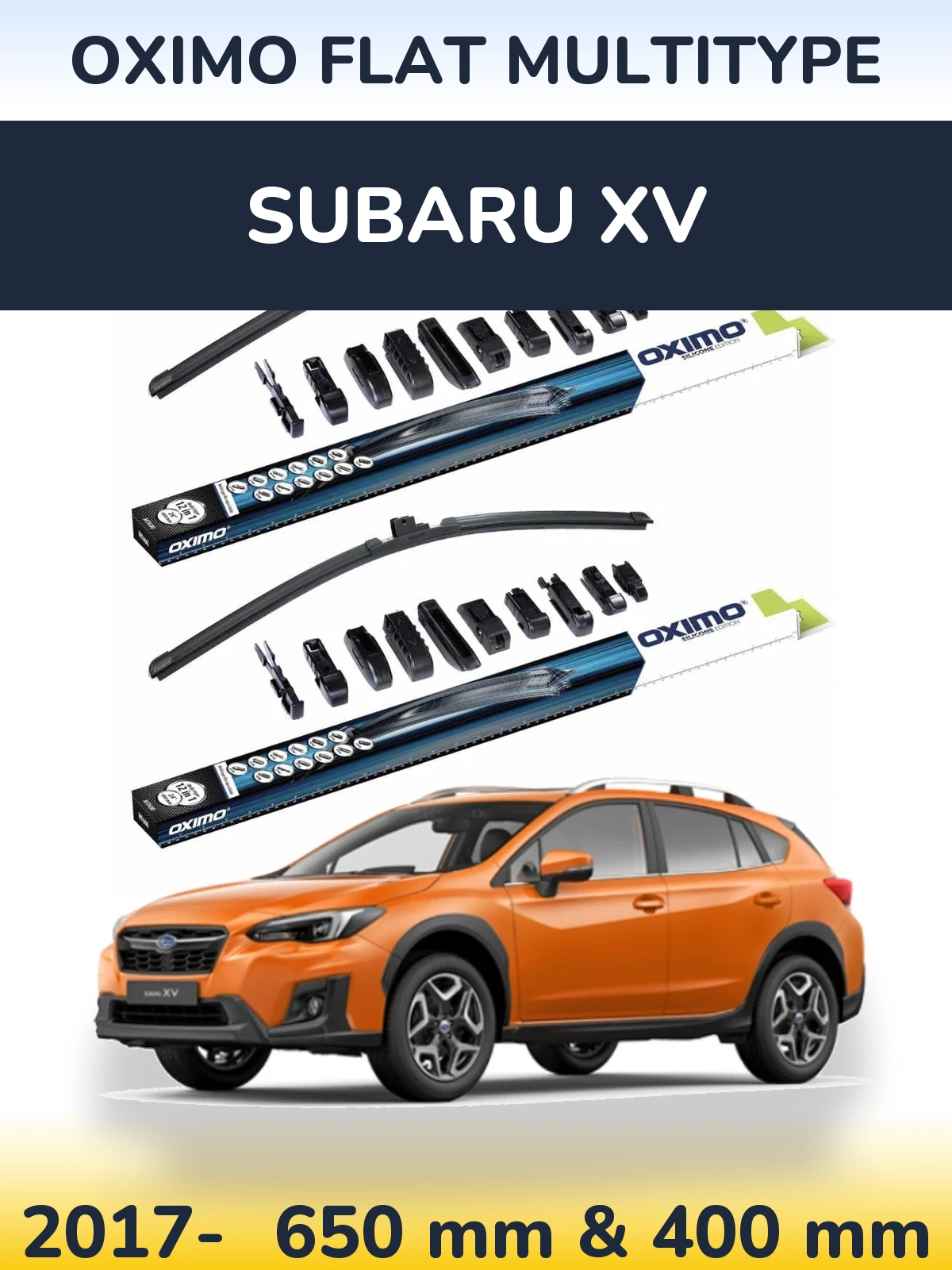 Komplet przednich wycieraczek Oximo Flat MultiType 650 & 400 mm do Subaru XV 2017-2026