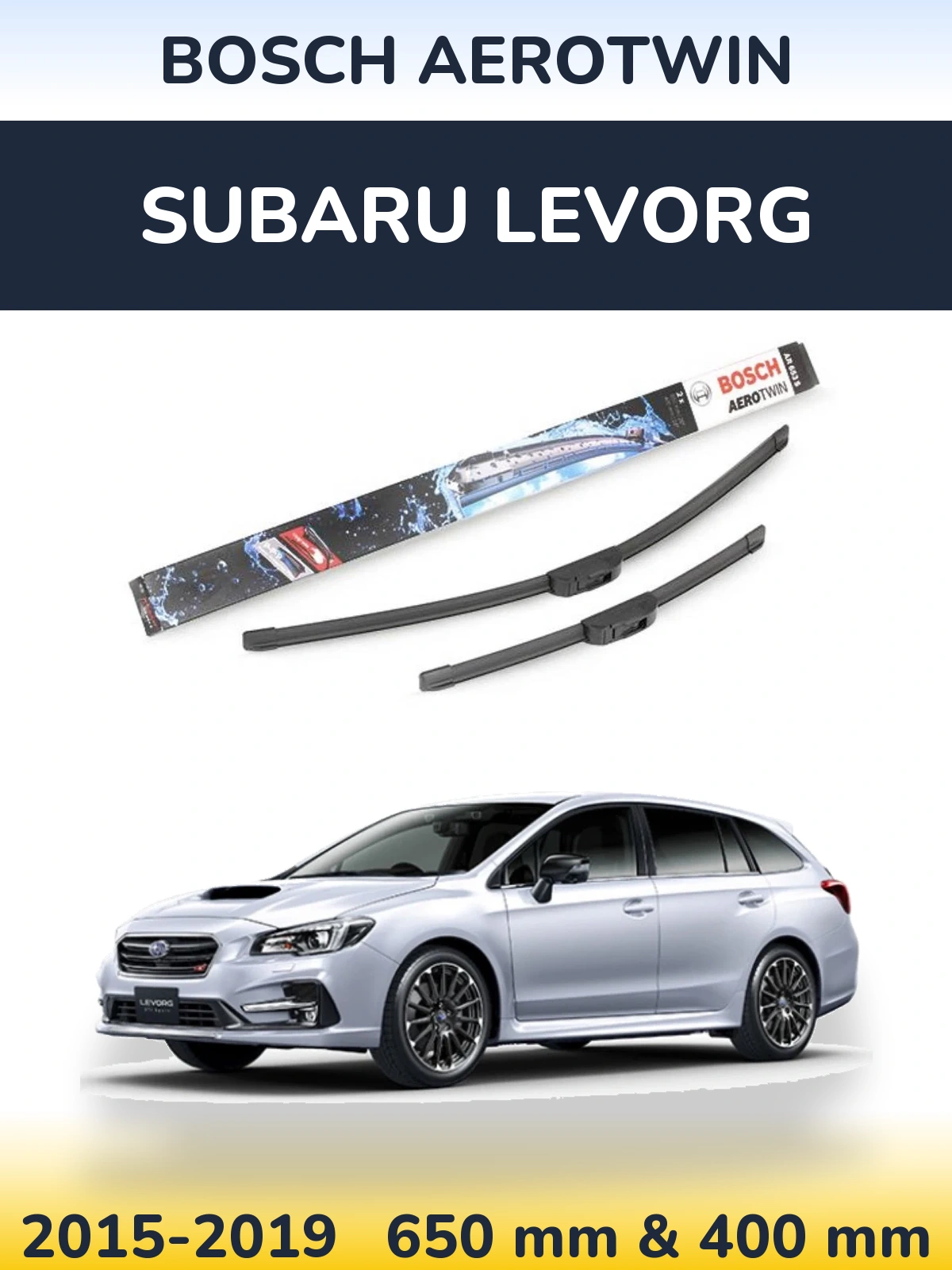 Komplet przednich wycieraczek BOSCH AeroTwin 650 & 400 mm do Subaru Levorg 2015-2019