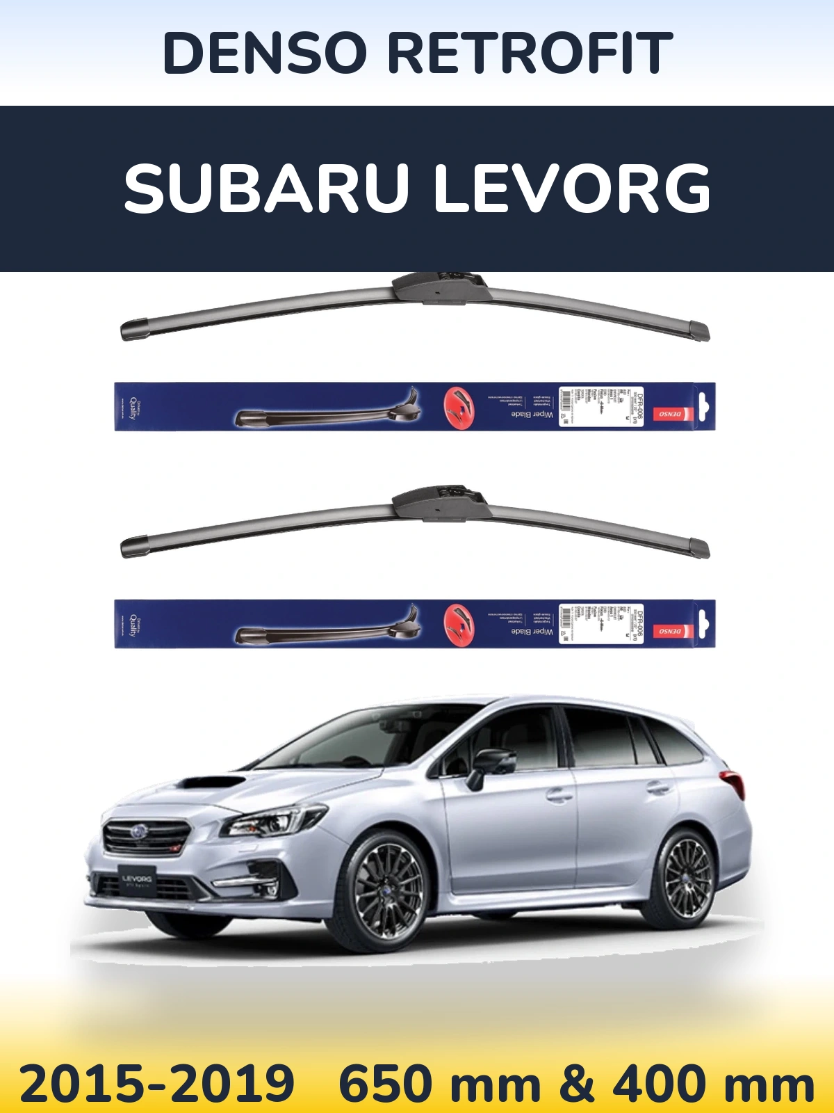Komplet przednich wycieraczek Denso Retrofit 650 & 400 mm do Subaru Levorg 2015-2019