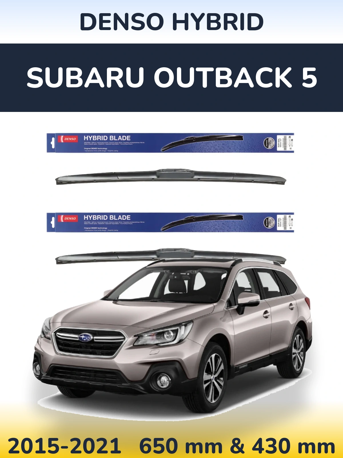 Komplet przednich wycieraczek Denso Hybrid 650 & 430 mm do Subaru Outback 5 2015-2021