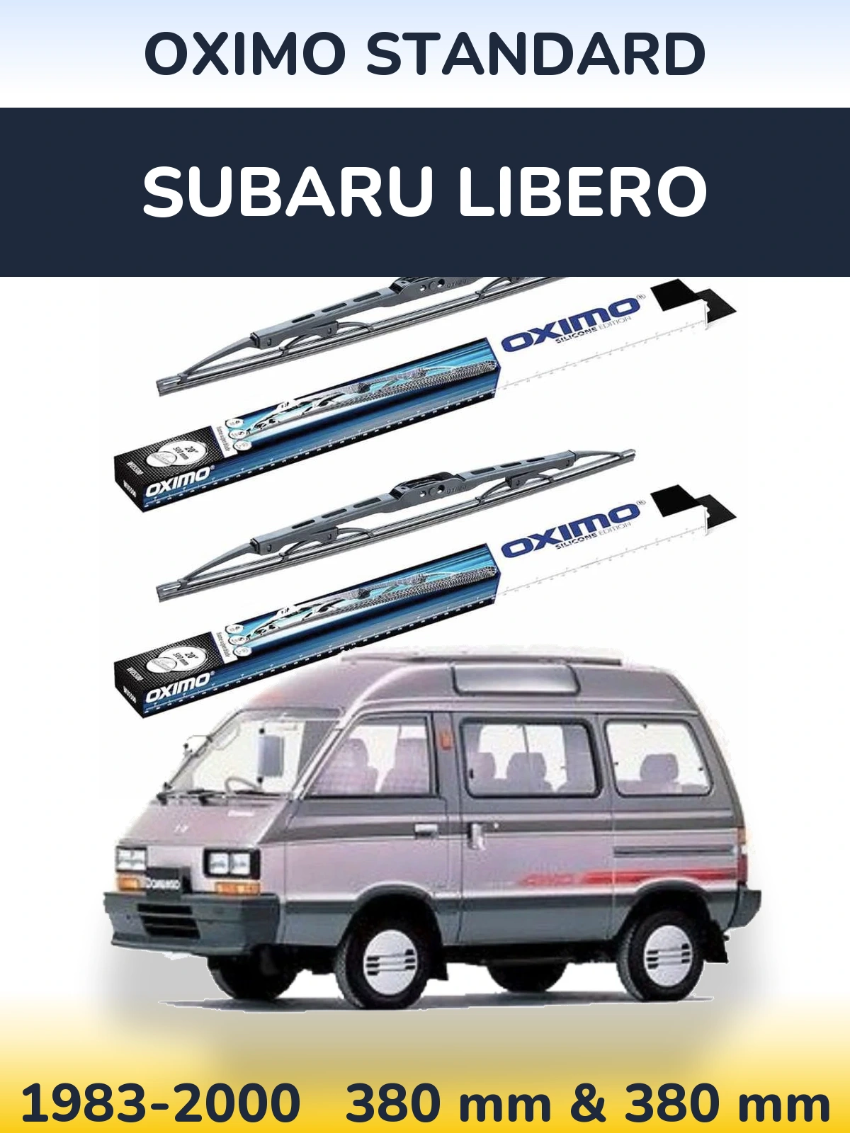 Комплект передніх щіток Oximo Standard 375 & 375 мм для Subaru Libero 1983-2000