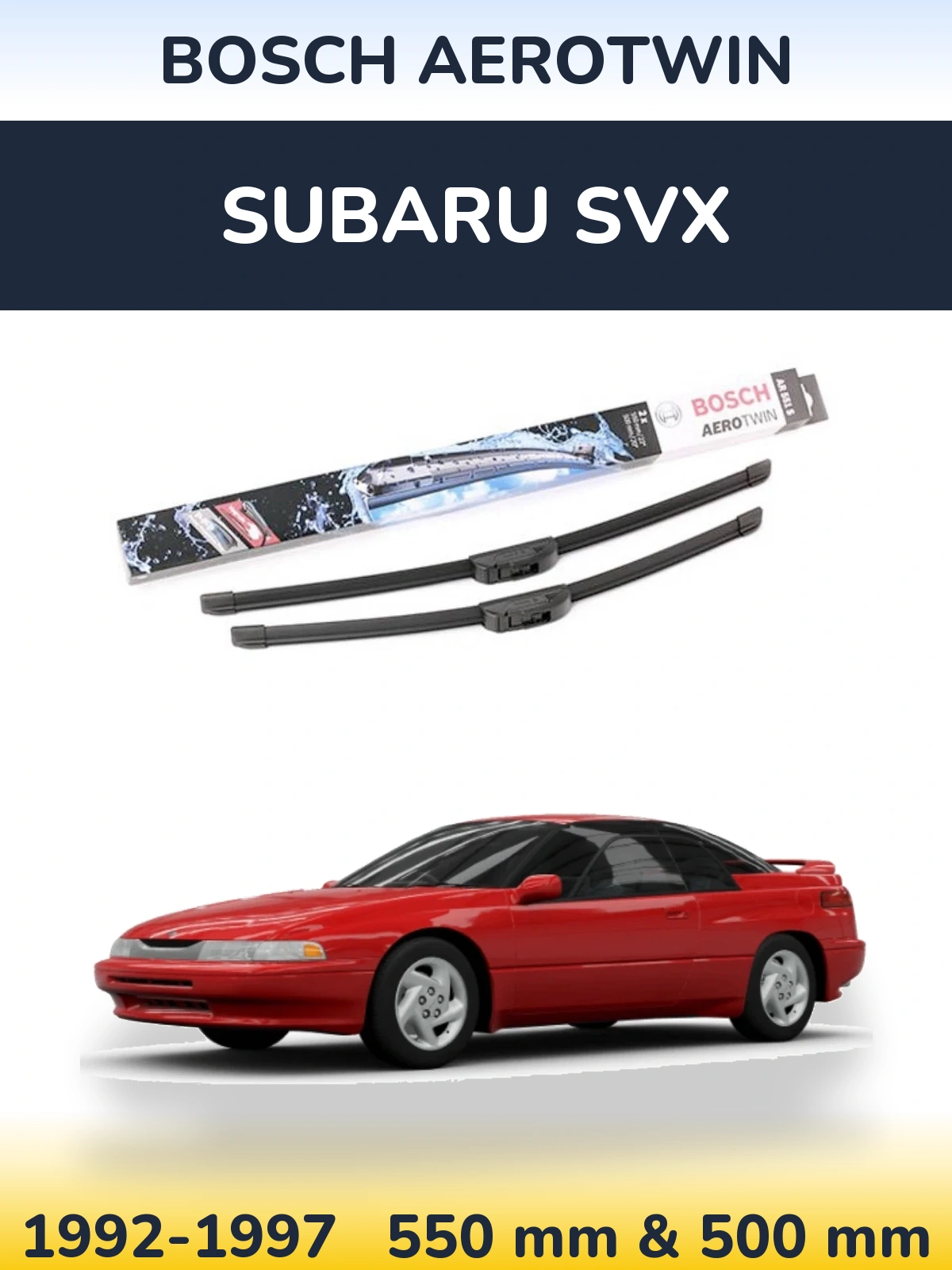 Komplet przednich wycieraczek BOSCH AeroTwin 550 & 500 mm do Subaru SVX 1992-1997