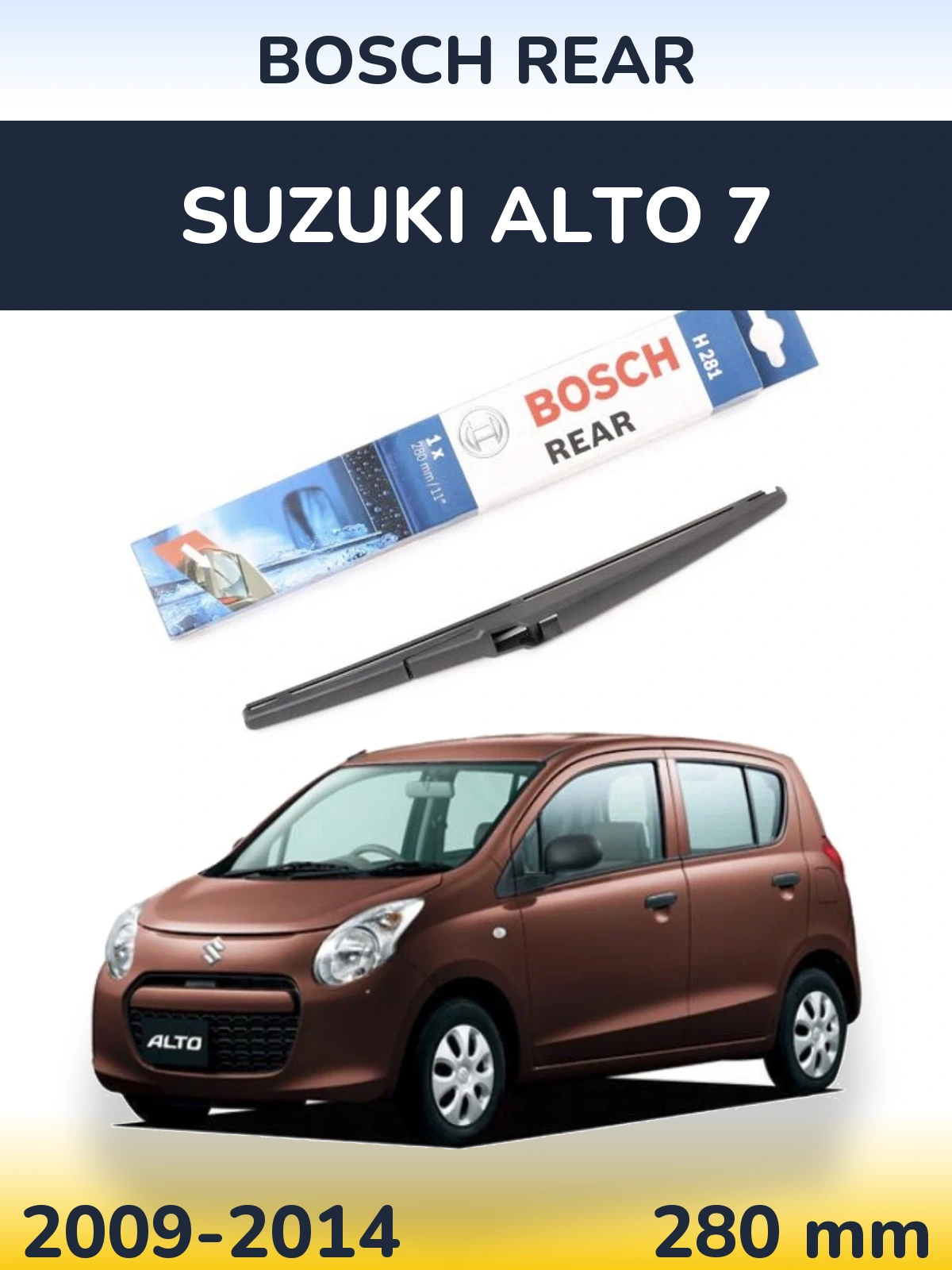 Задний дворник BOSCH Rear 280 мм для Suzuki Alto 7 2009-2014