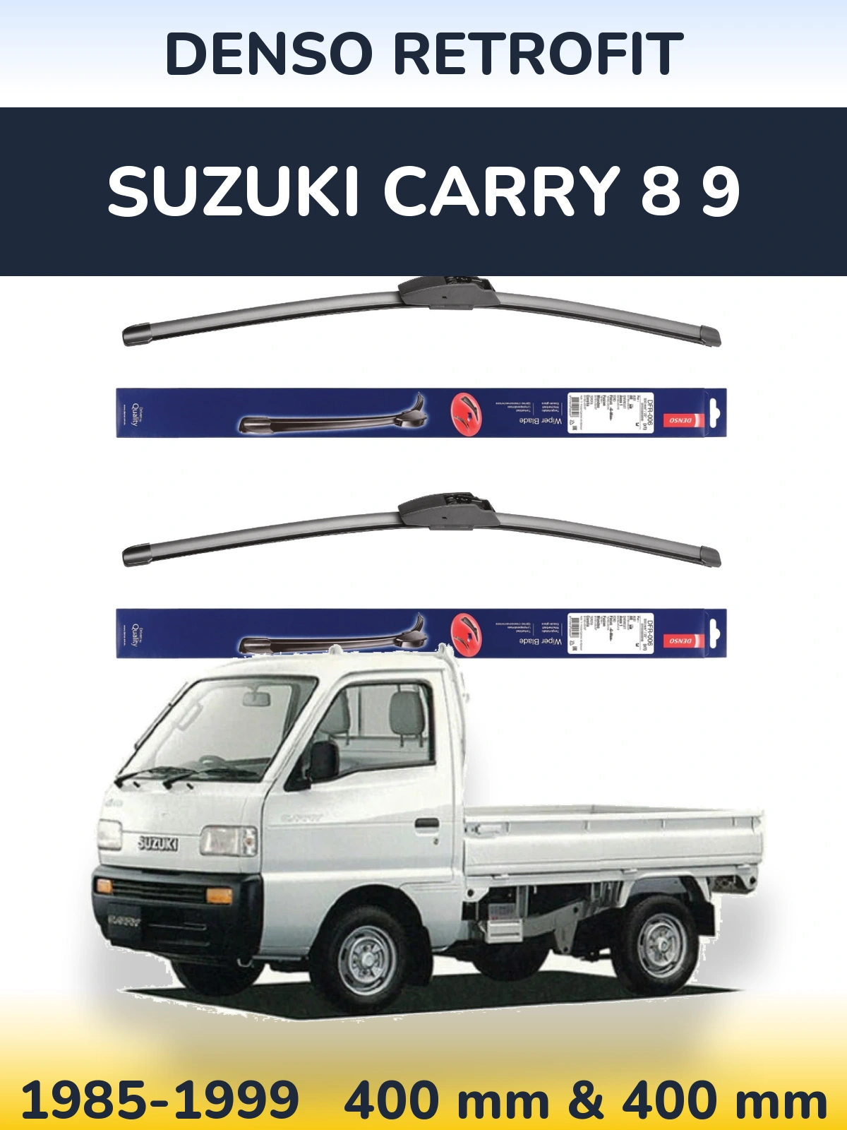 Komplet przednich wycieraczek Denso Retrofit 400 & 400 mm do Suzuki Carry 8 9 1985-1999