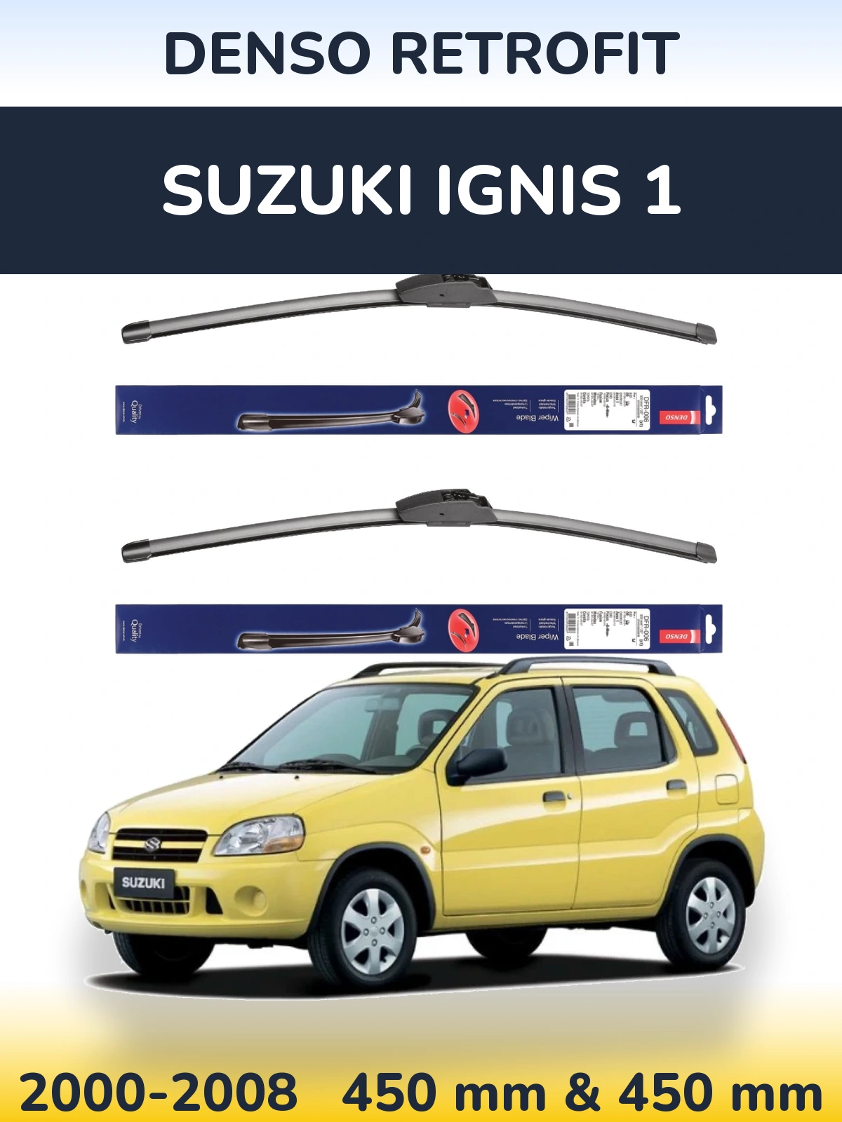 Комплект передних дворников Denso Retrofit 450 & 450 мм для Suzuki Ignis 1 2000-2008