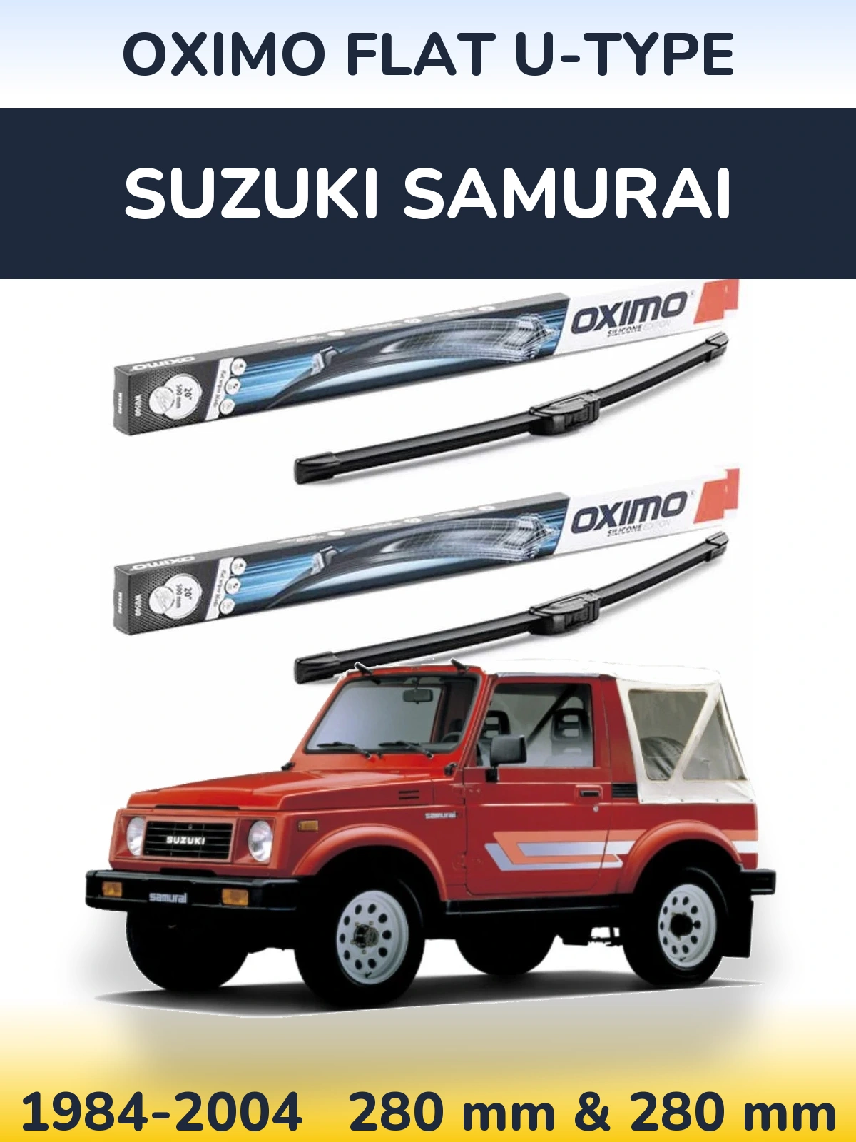 Komplet przednich wycieraczek Oximo Flat U-type 300 & 300 mm do Suzuki Samurai 1984-2004