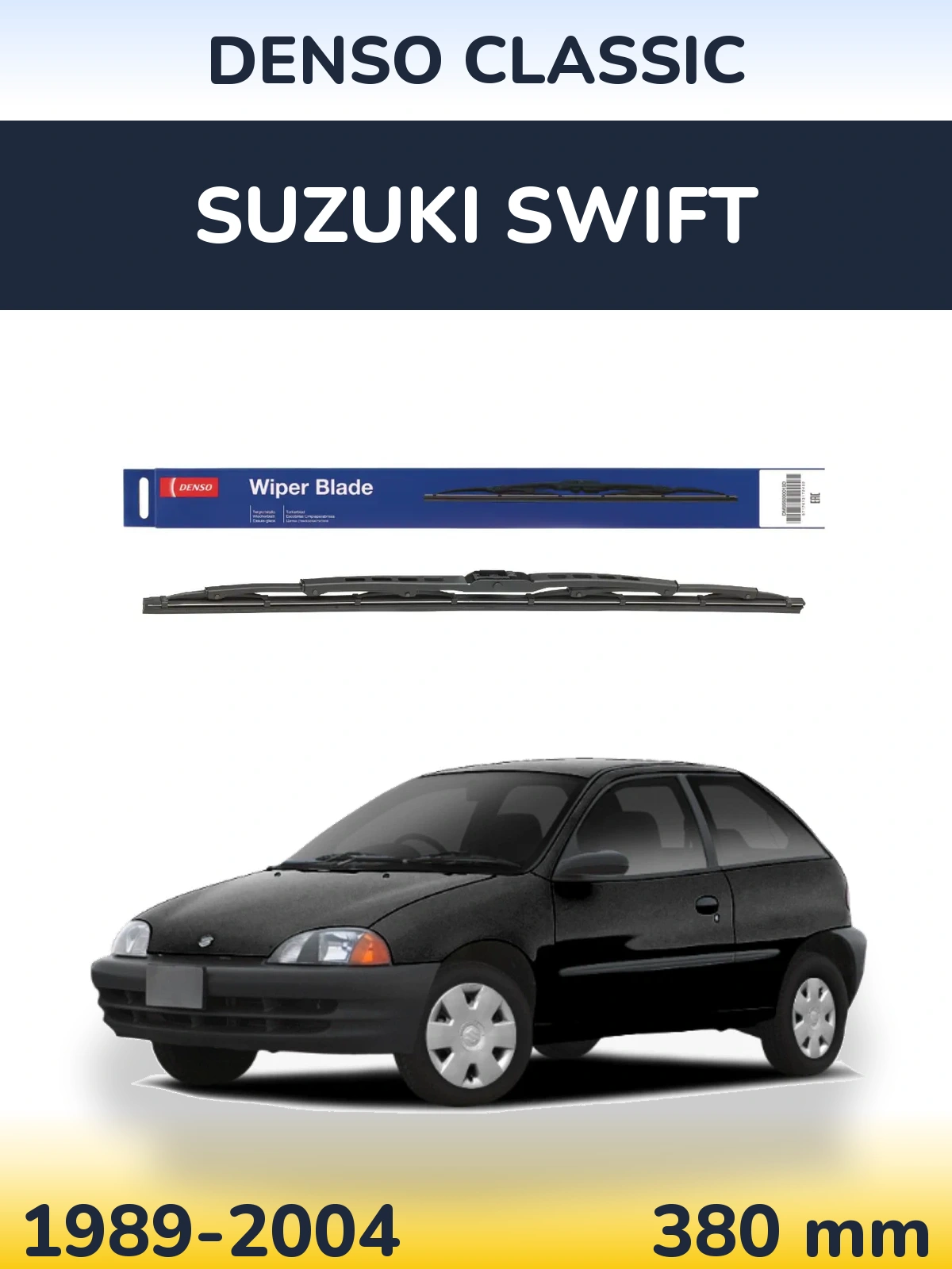 Rear wiper blade Denso Classic 380 mm for Suzuki Swift 1989-2004