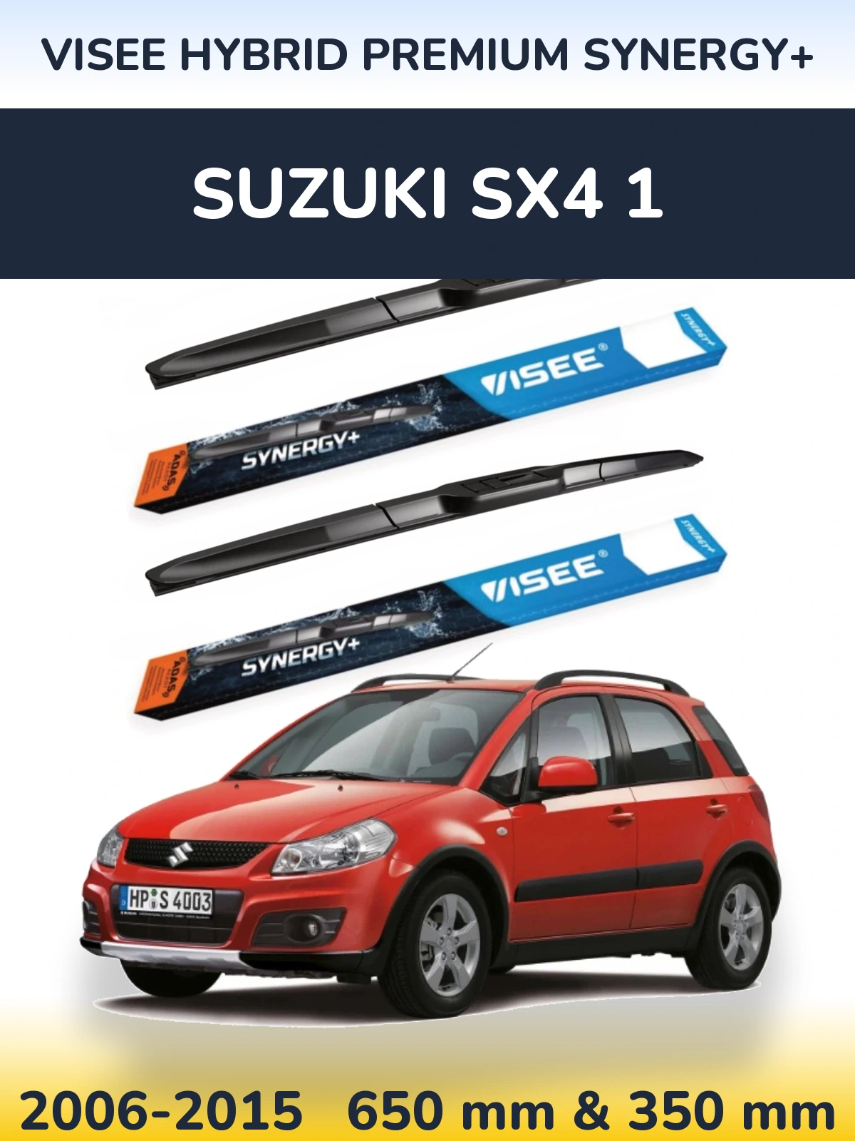Комплект передних дворников VISEE HYBRID PREMIUM SYNERGY+ 650 & 350 мм для Suzuki SX4 1 2006-2015