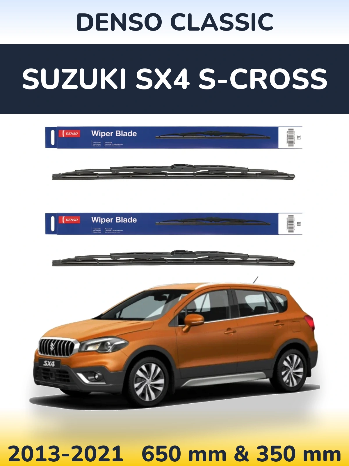 Komplet przednich wycieraczek Denso Classic 650 & 350 mm do Suzuki SX4 S-Cross 2013-2021