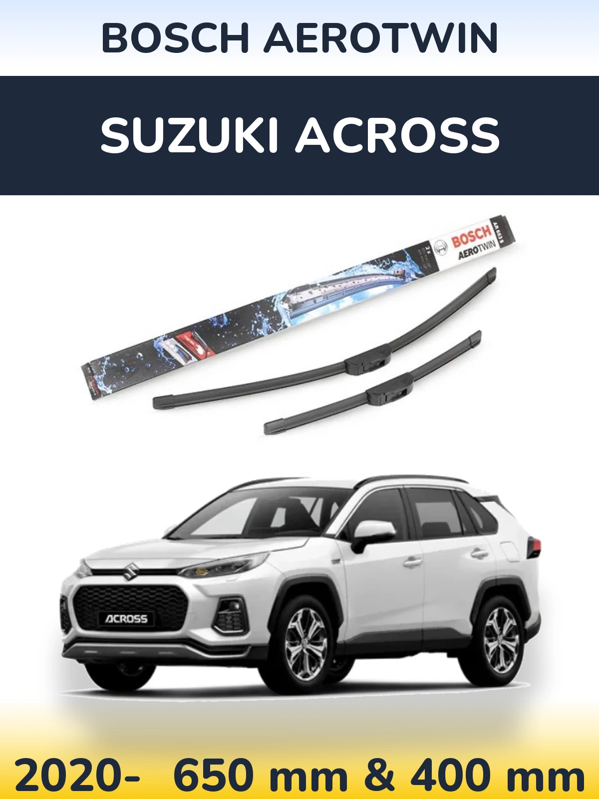 Комплект передніх щіток BOSCH AeroTwin 650 & 400 мм для Suzuki Across 2020-2026