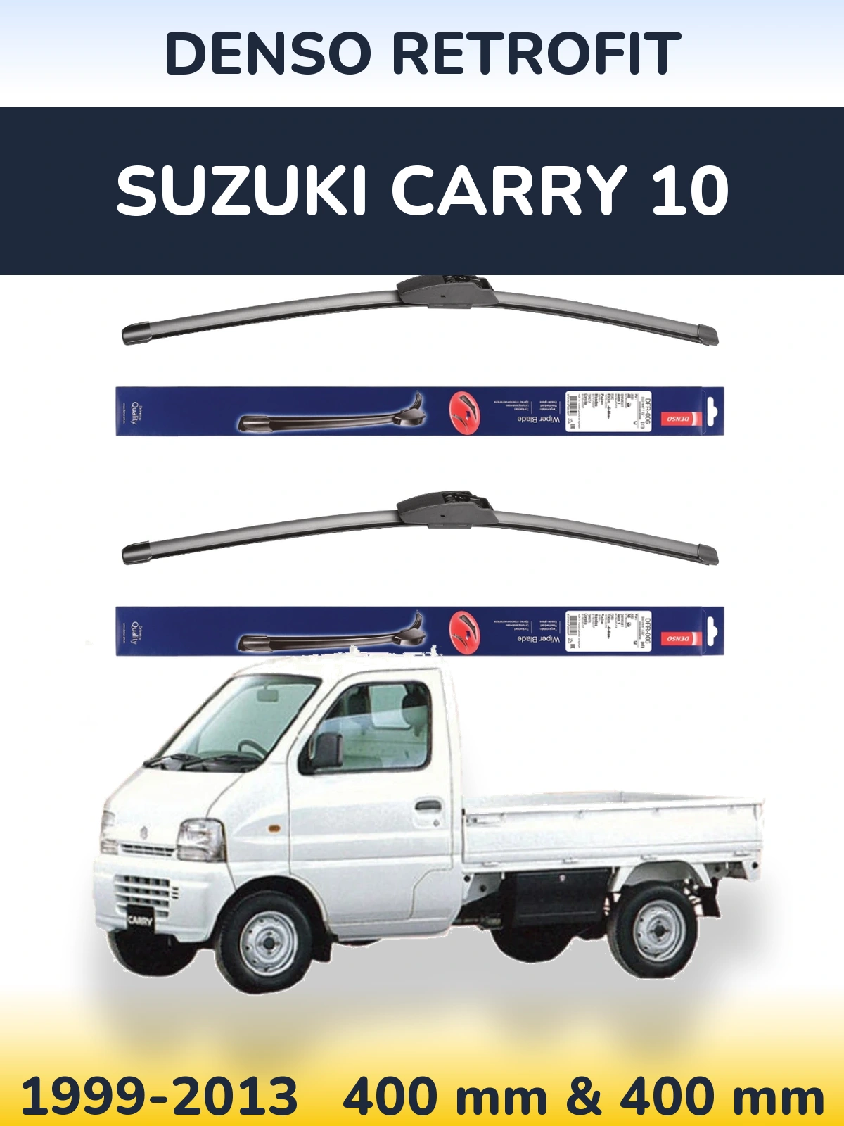 Komplet przednich wycieraczek Denso Retrofit 400 & 400 mm do Suzuki Carry 10 1999-2013