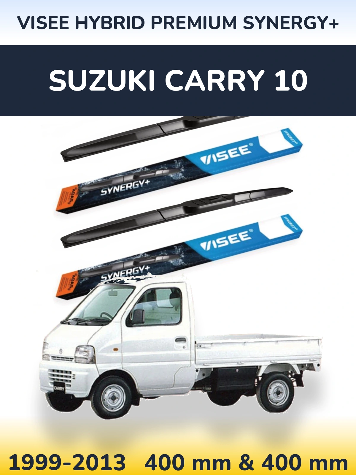 Komplet przednich wycieraczek VISEE HYBRID PREMIUM SYNERGY+ 400 & 400 mm do Suzuki Carry 10 1999-2013