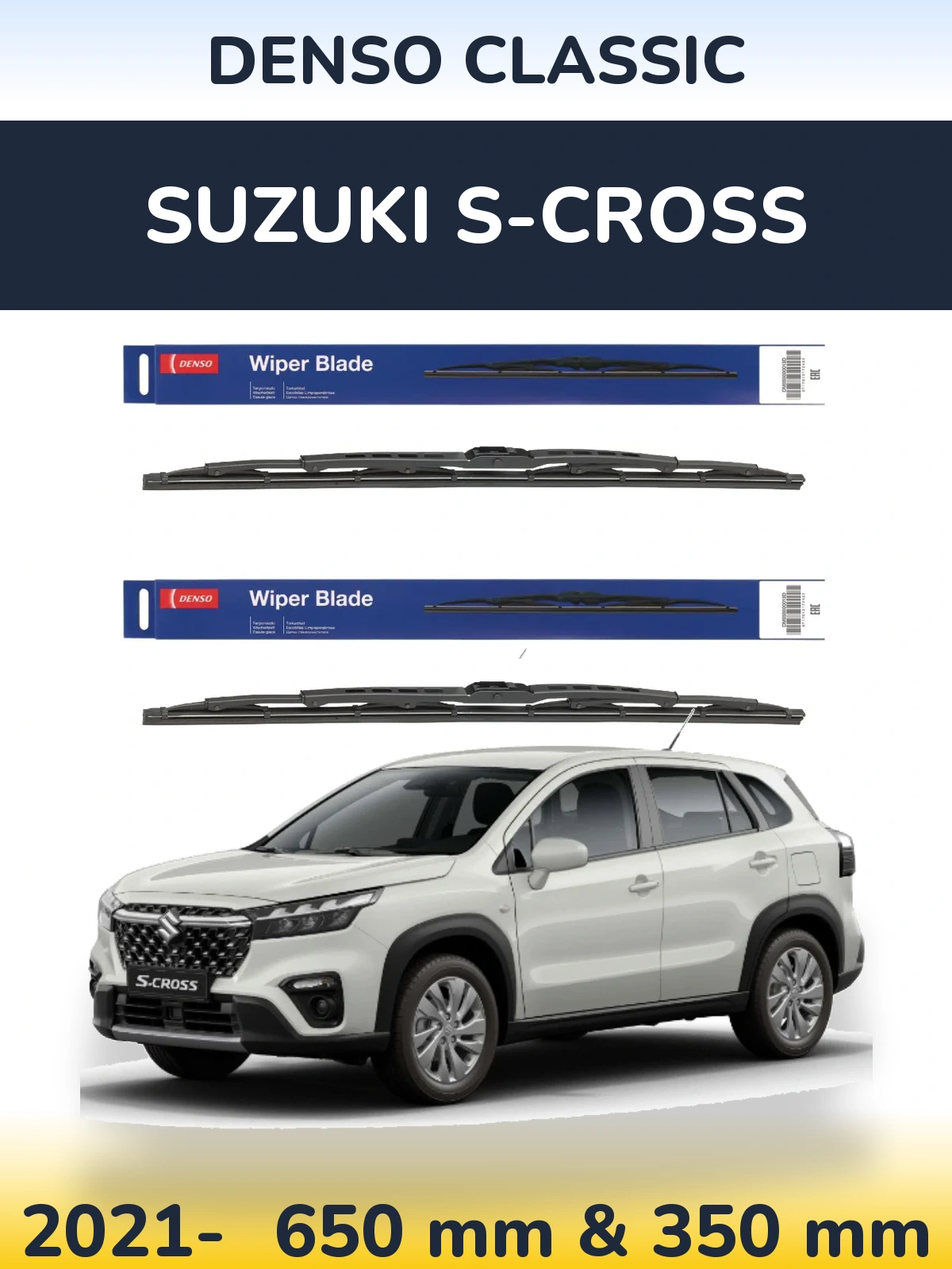 Komplet przednich wycieraczek Denso Classic 650 & 350 mm do Suzuki S-Cross 2021-2026