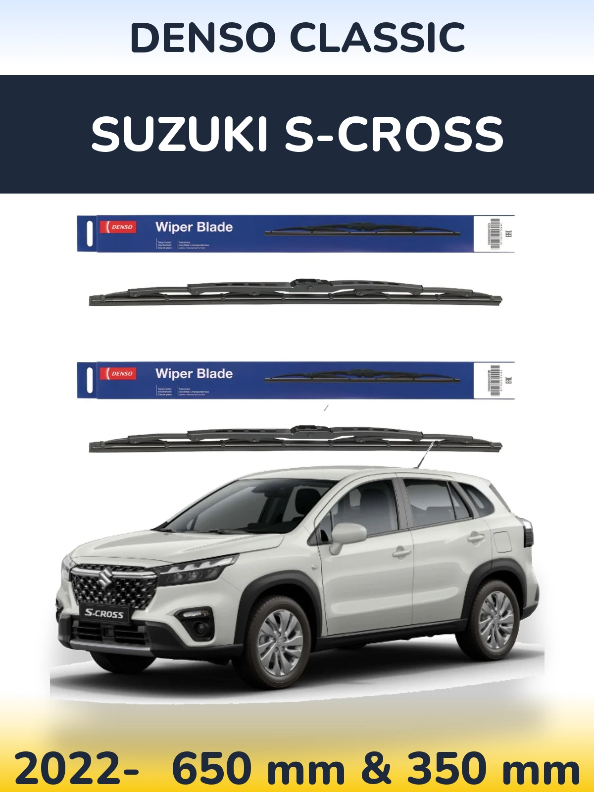 Komplet przednich wycieraczek Denso Classic 650 & 350 mm do Suzuki S-Cross 2022-2026
