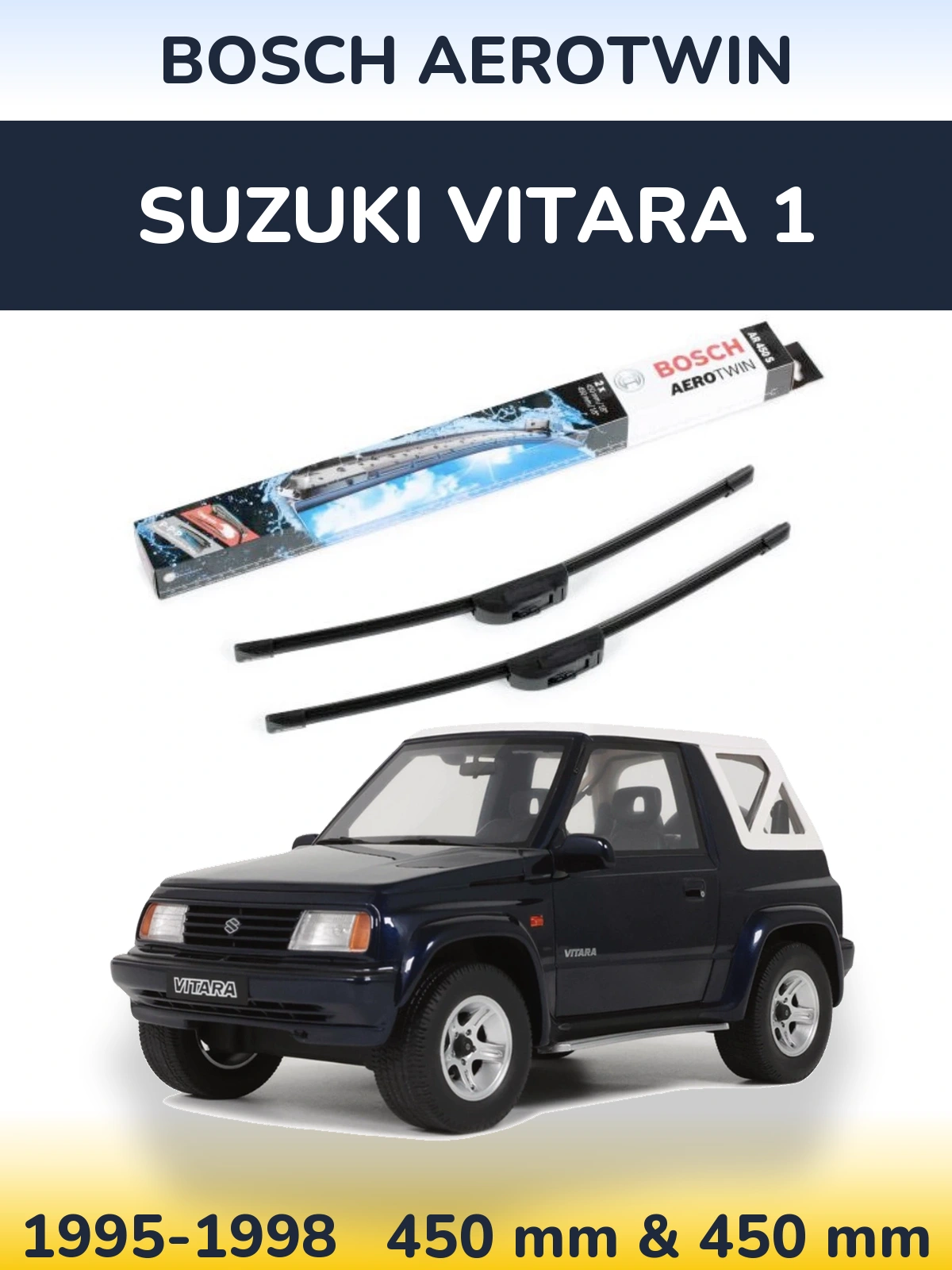 Komplet przednich wycieraczek BOSCH AeroTwin 450 & 450 mm do Suzuki Vitara 1 1995-1998