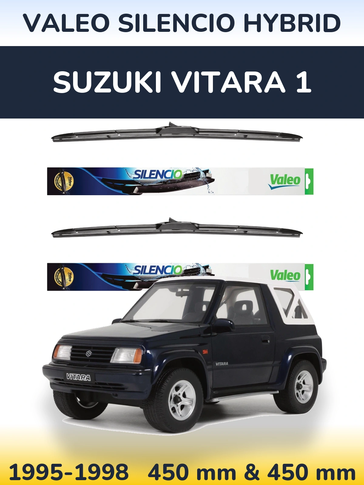 Комплект передніх щіток Valeo Silencio Hybrid 450 & 450 мм для Suzuki Vitara 1 1995-1998