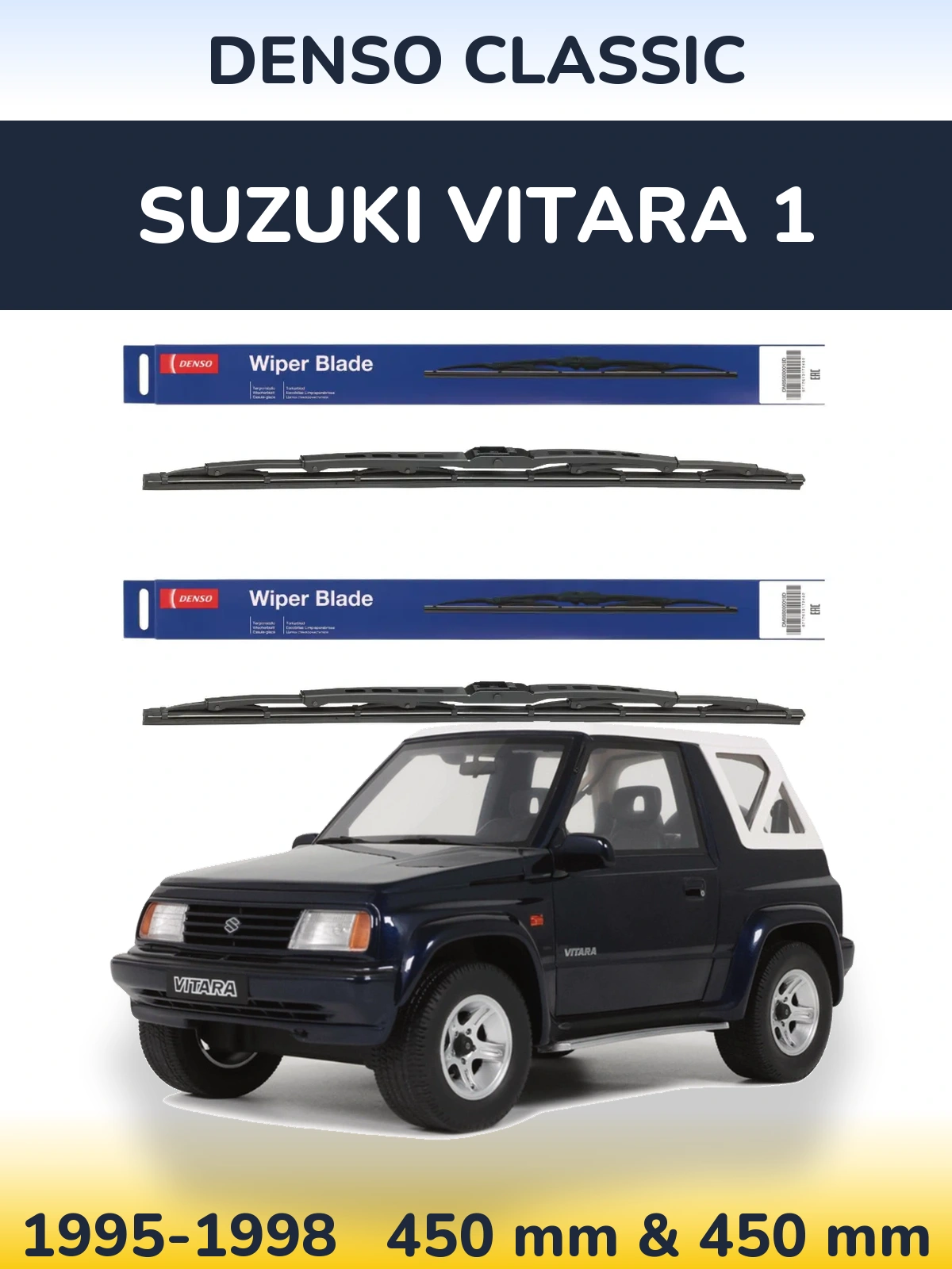 Komplet przednich wycieraczek Denso Classic 450 & 450 mm do Suzuki Vitara 1 1995-1998