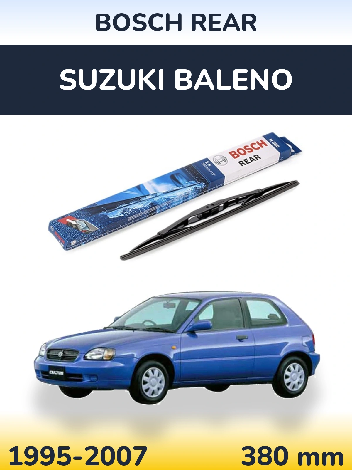 Tylna wycieraczka BOSCH Rear 380 mm do Suzuki Baleno 1995-2007
