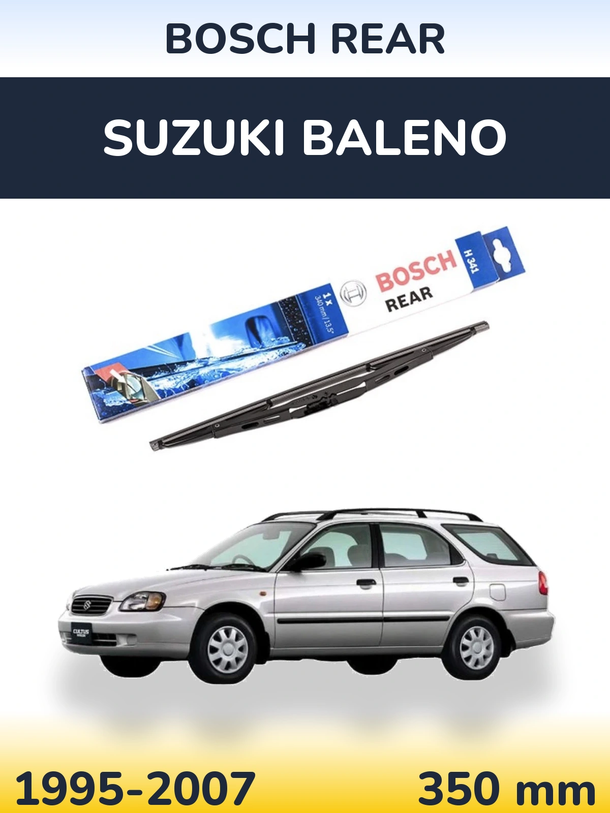 Rear wiper blade BOSCH Rear 340 mm for Suzuki Baleno 1995-2007