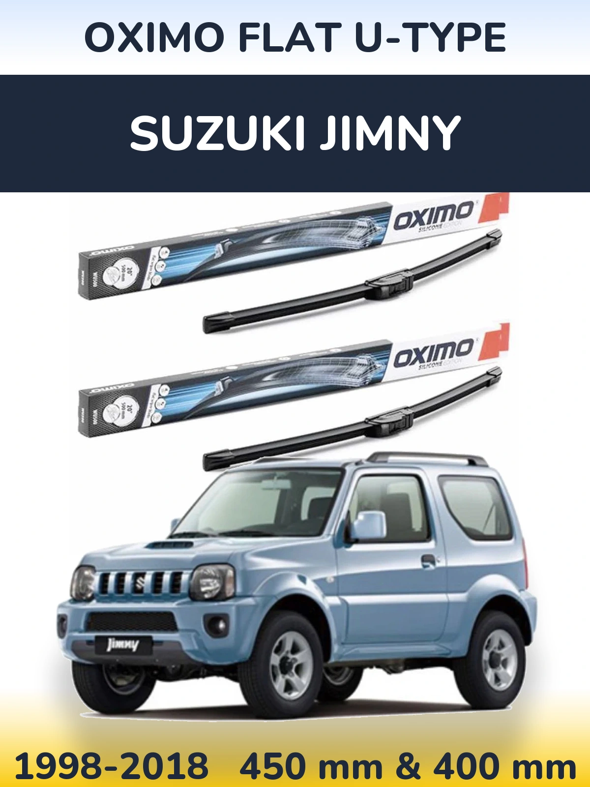 Комплект передних дворников Oximo Flat U-type 450 & 400 мм для Suzuki Jimny 1998-2018