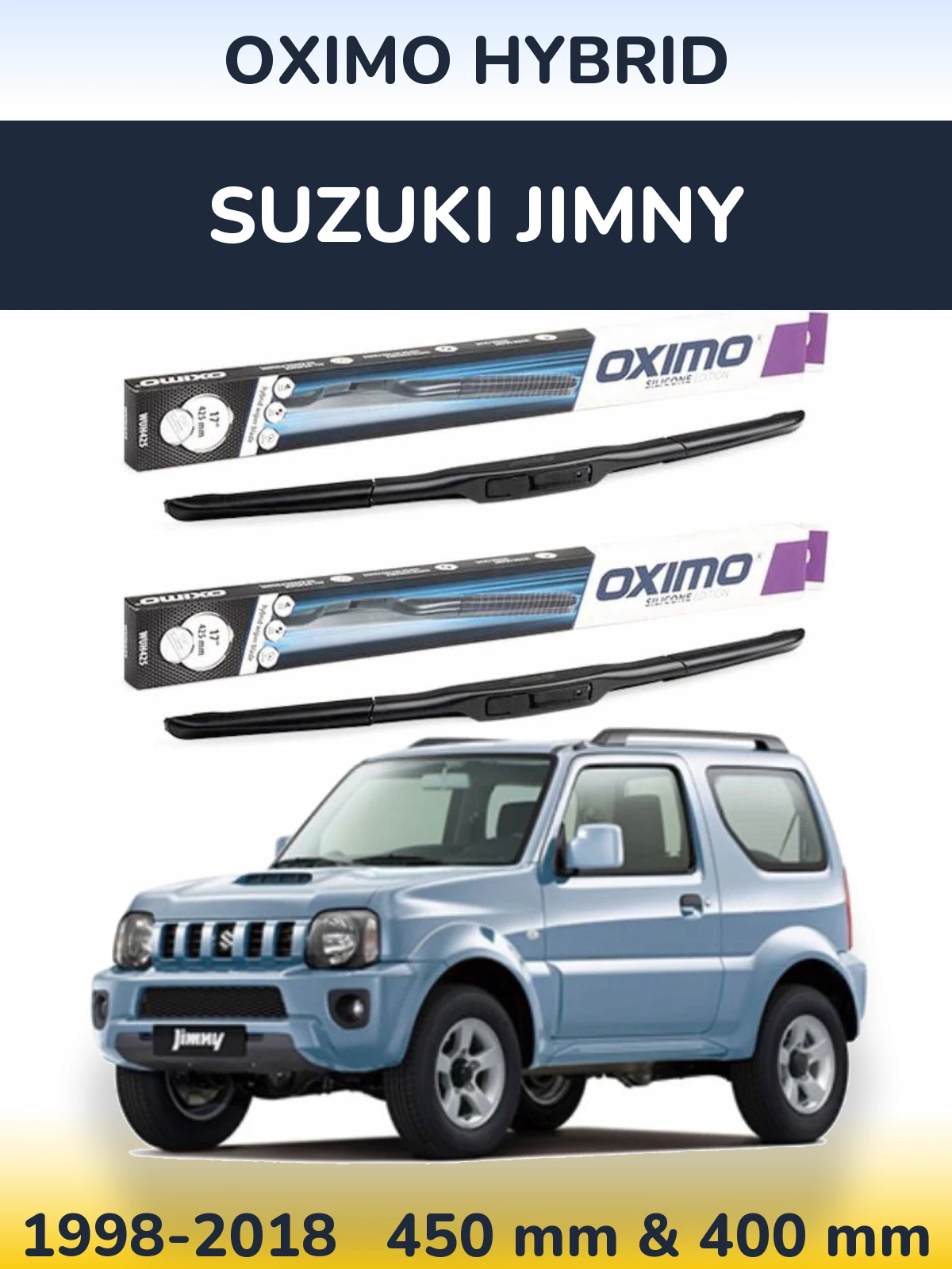 Комплект передніх щіток Oximo Hybrid 450 & 400 мм для Suzuki Jimny 1998-2018