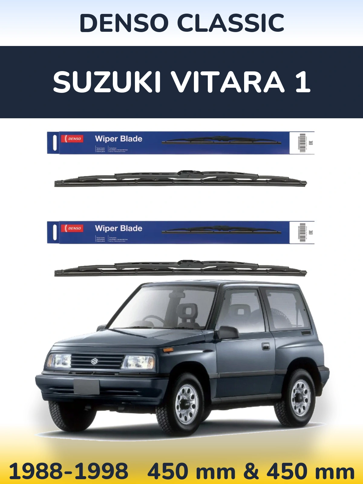 Komplet przednich wycieraczek Denso Classic 450 & 450 mm do Suzuki Vitara 1 1988-1998